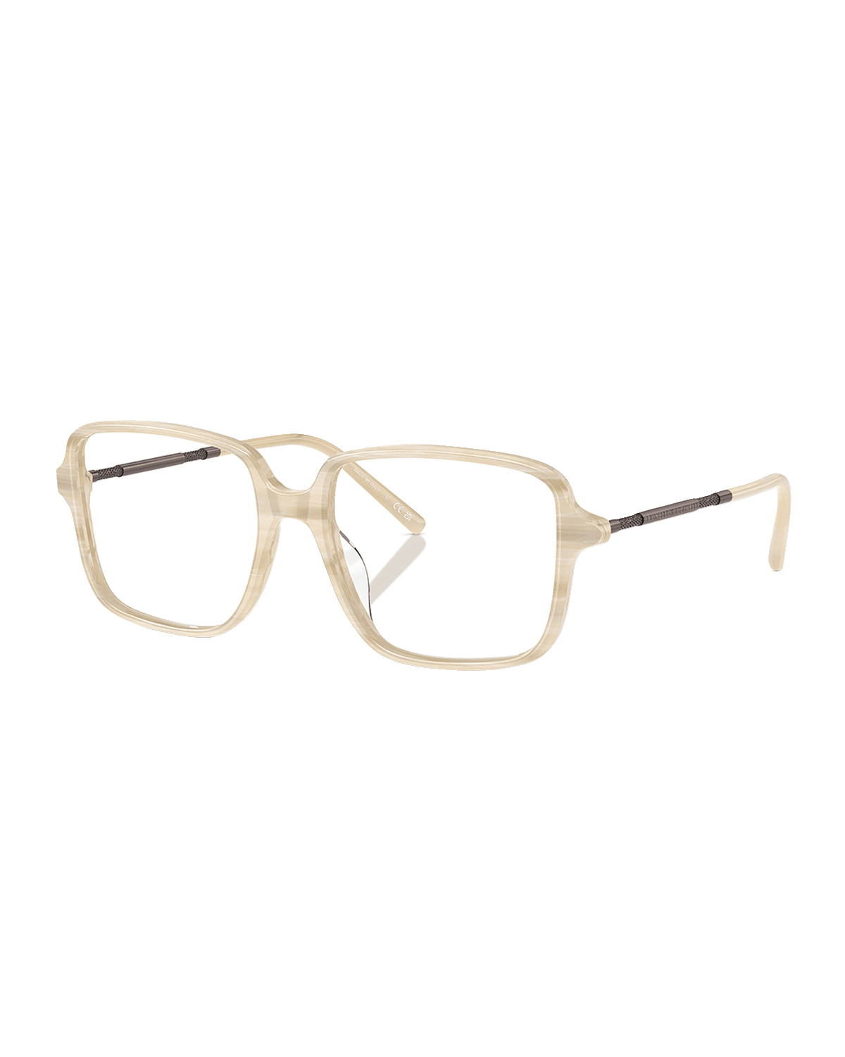 Brunello Cucinelli Modern Mixed-Media Square Glasses