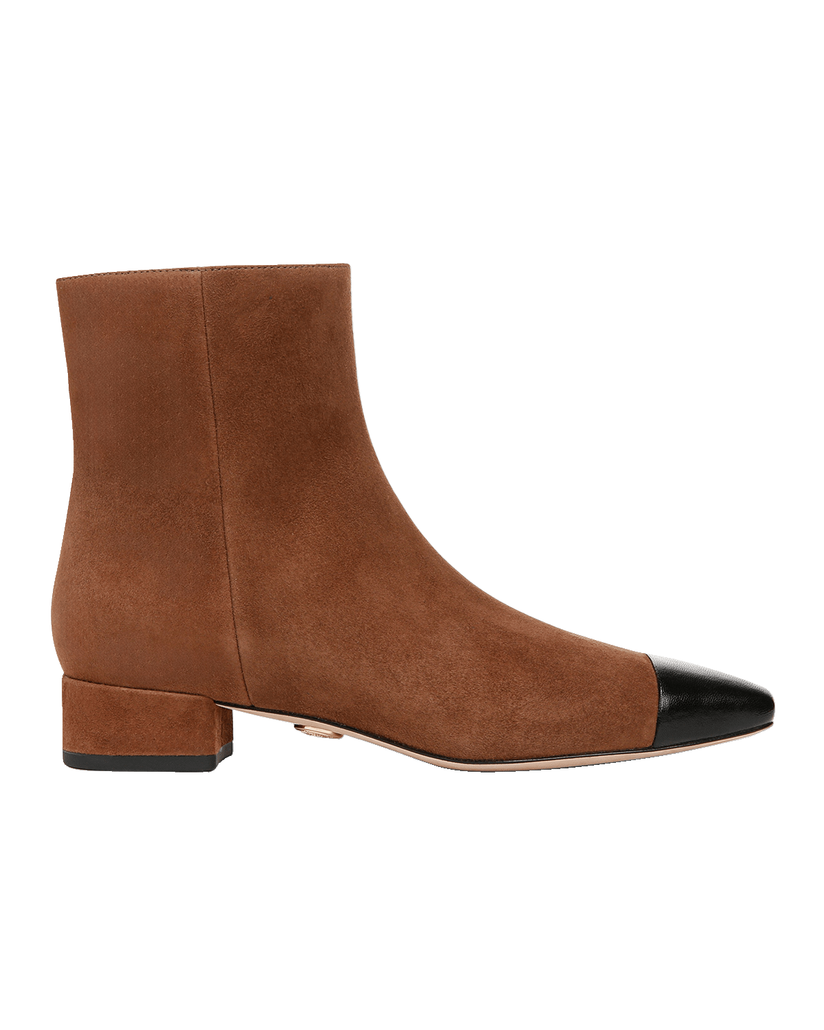 Veronica Beard Cecile Cap-Toe Zip Suede Booties