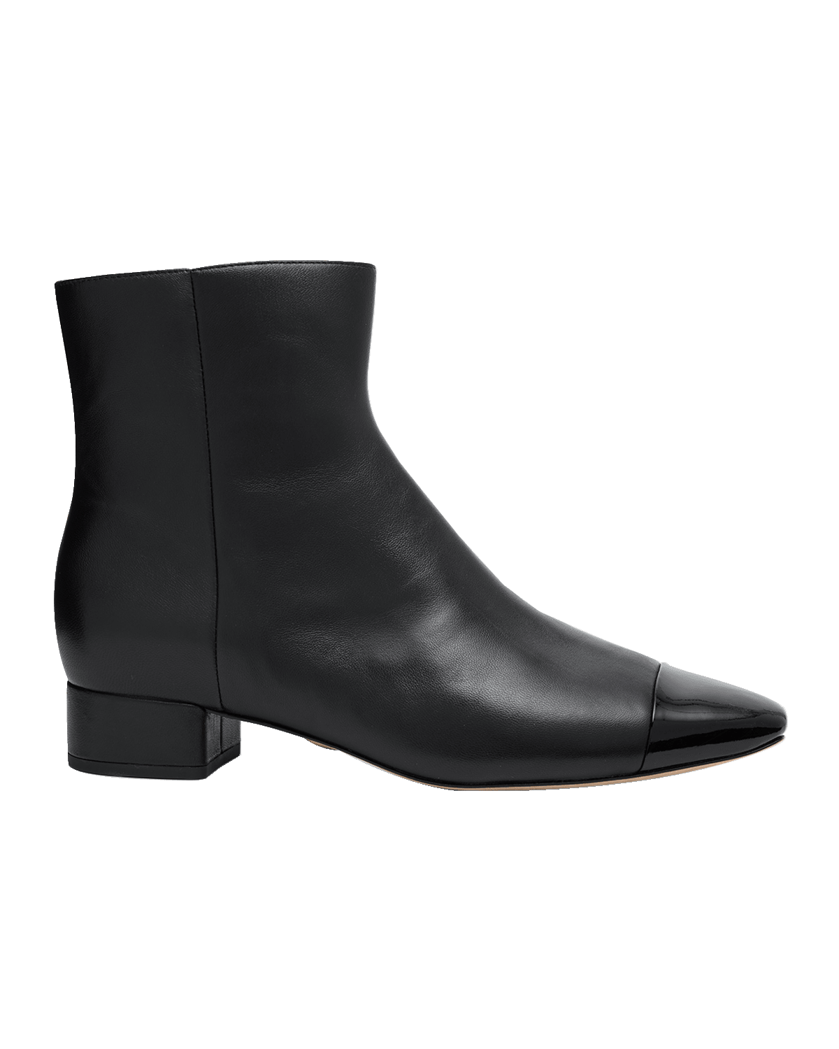 Veronica Beard Cecile Cap-Toe Zip Leather Booties