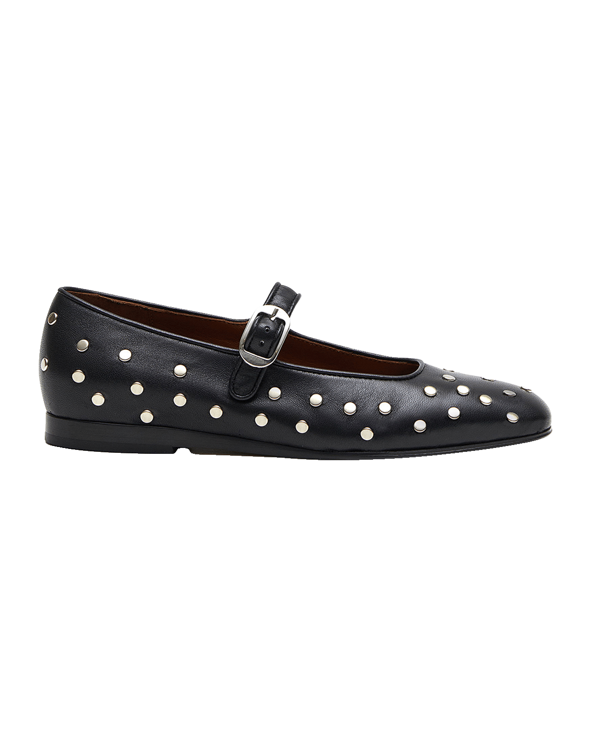 Le Monde Beryl Studded Leather Mary Jane Ballerina Flats