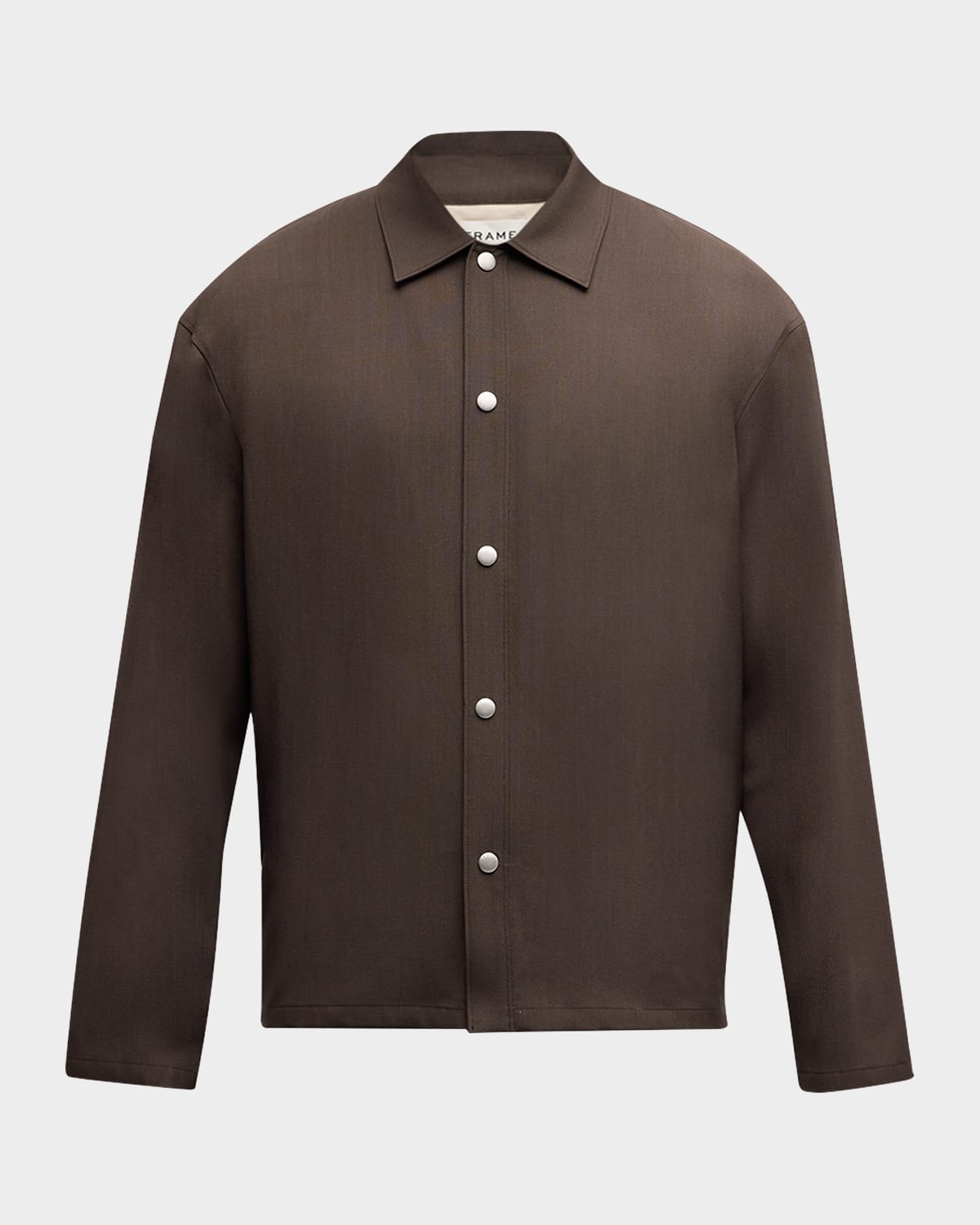 FRAME Men's Snap-Front Wool Overshirt