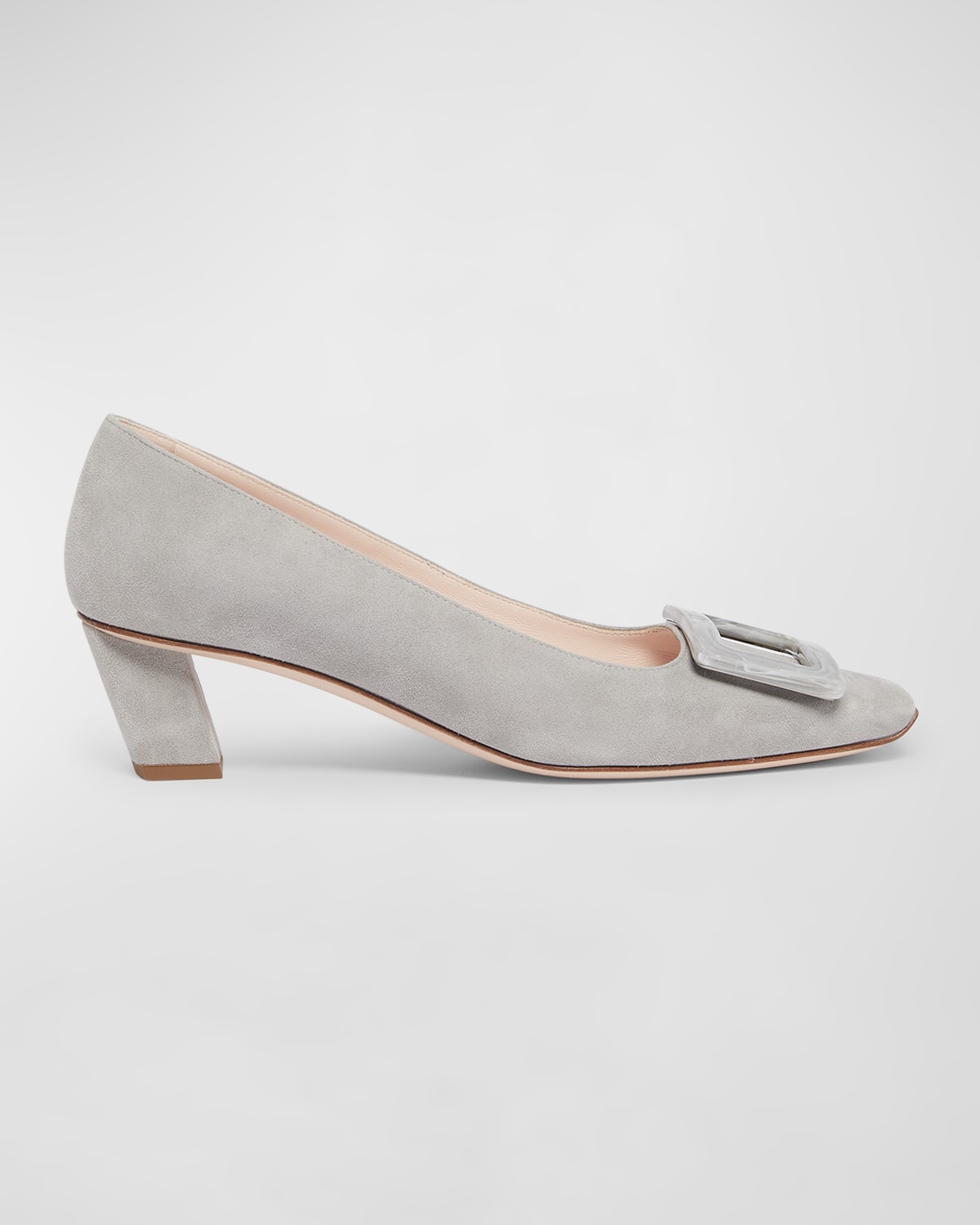 Roger Vivier Belle Vivier Suede Buckle Pumps