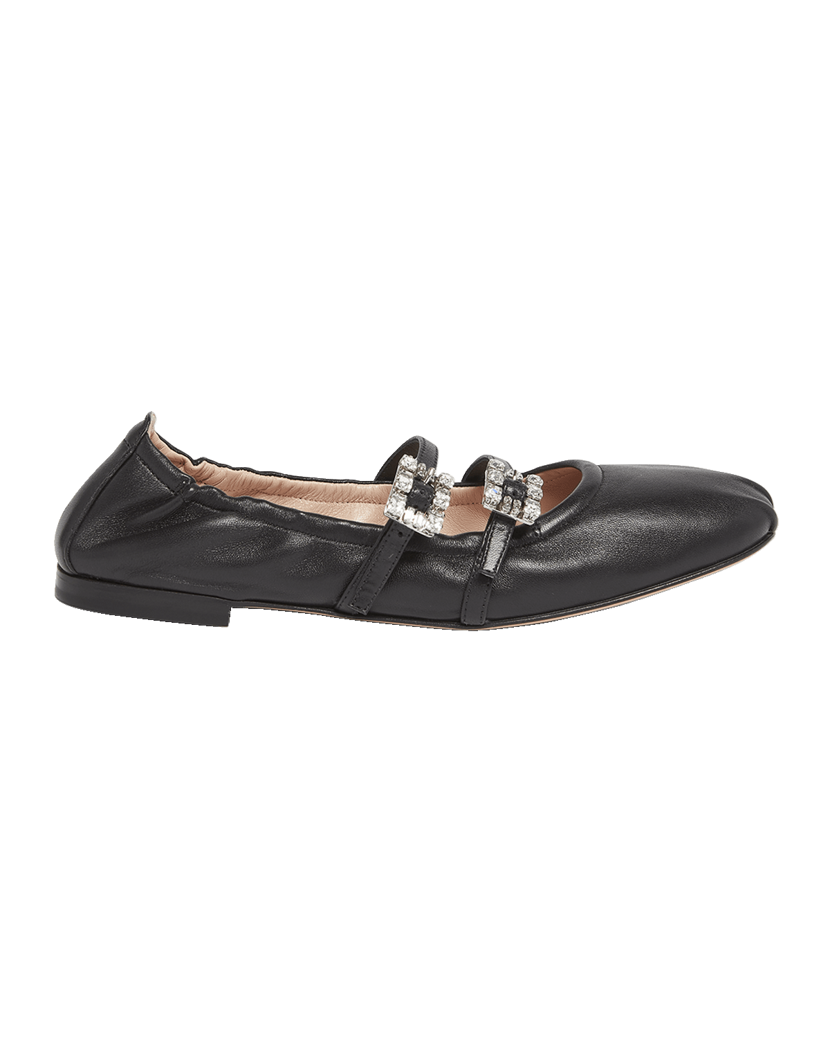 Roger Vivier Calfskin Dual Buckle Ballerina Flats