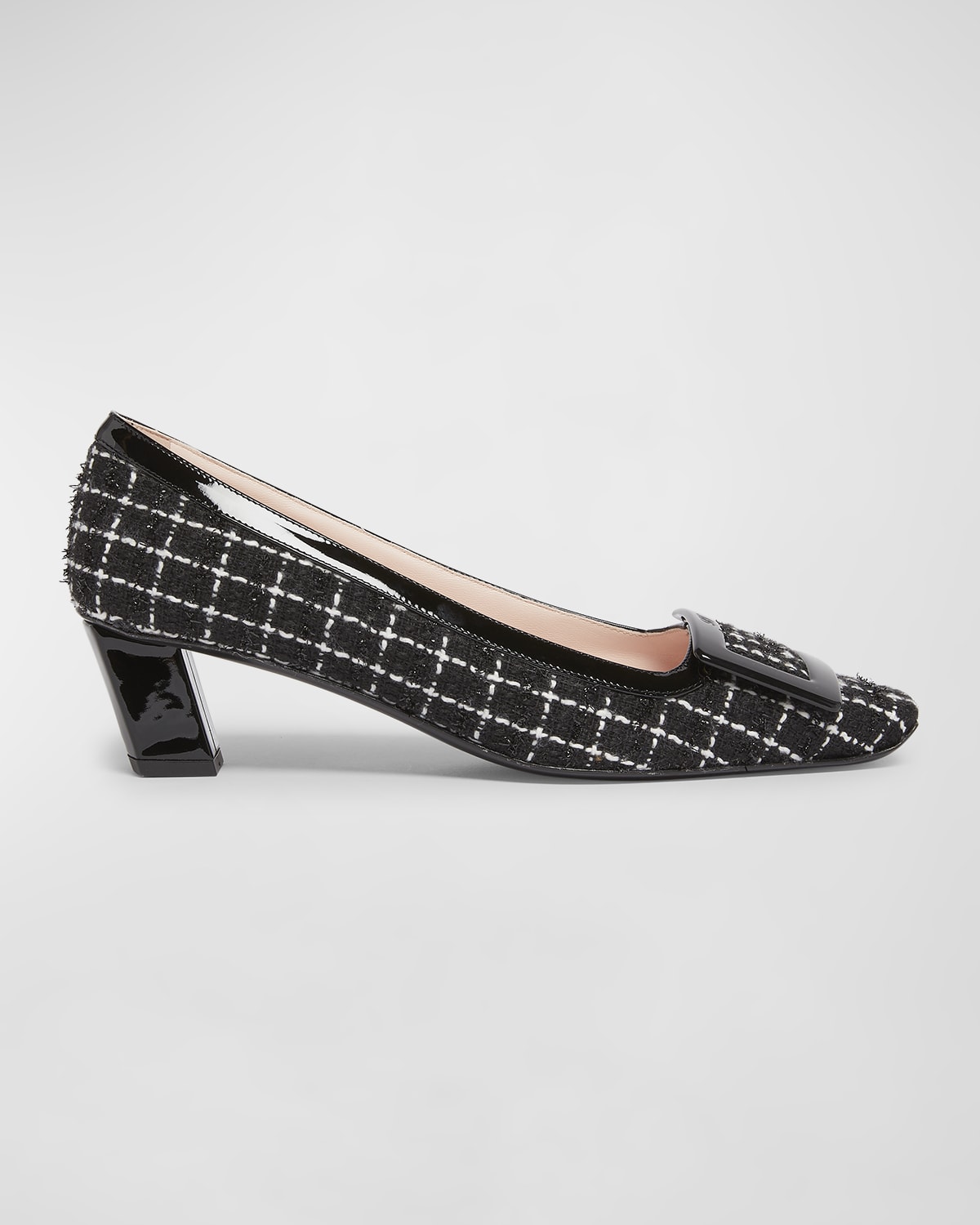 Roger Vivier Belle Vivier Tweed Buckle Pumps
