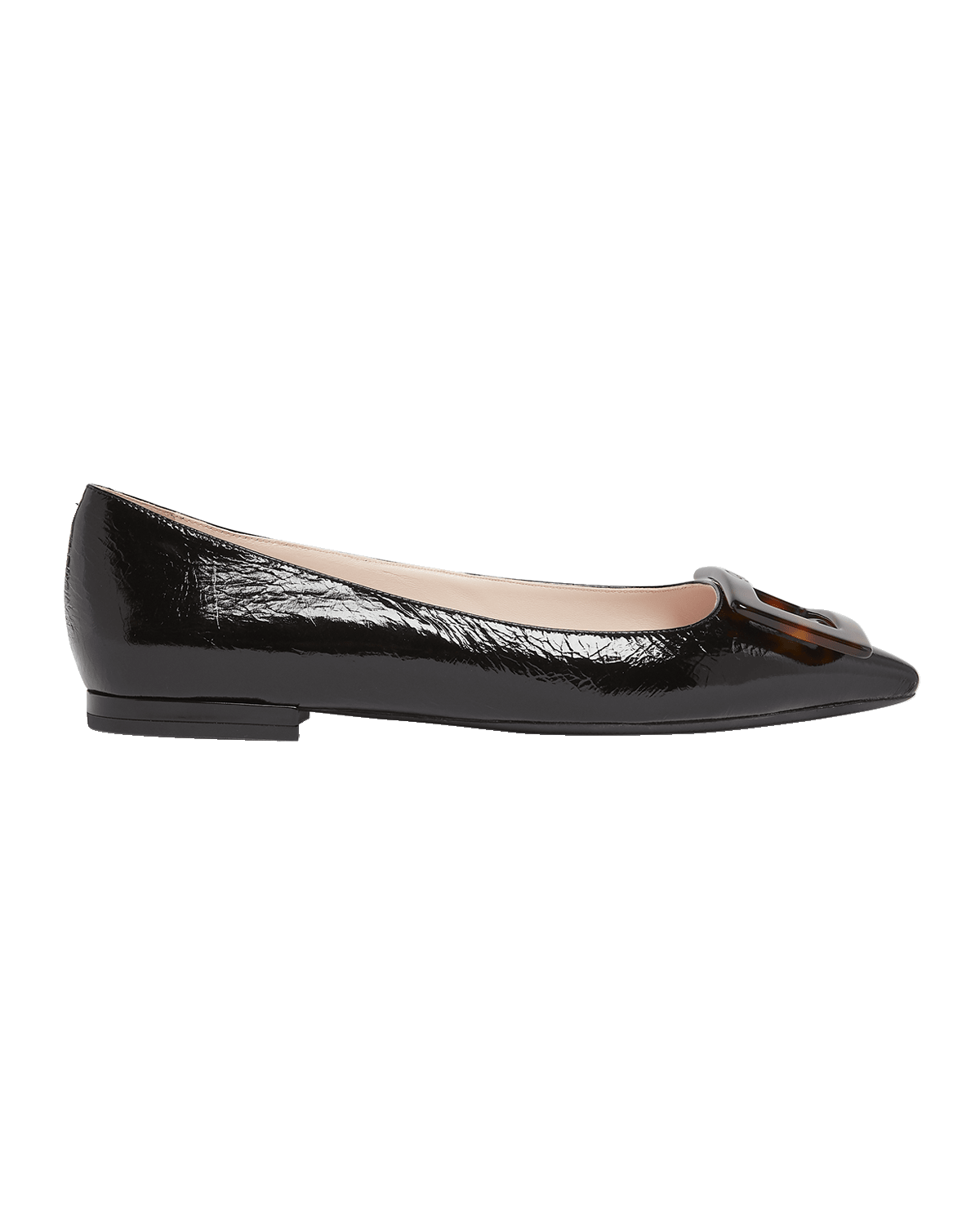 Roger Vivier Grommettine Patent Buckle Ballerina Flats