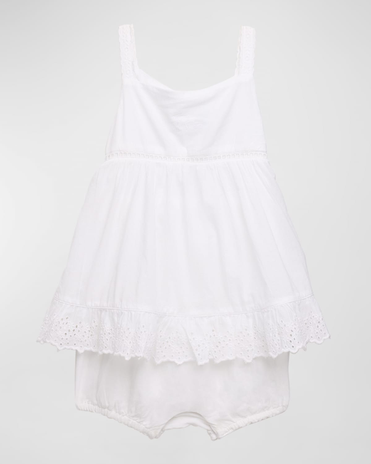 Ralph Lauren Childrenswear Girl's Eyelet Embroidered Set, Size 3M-24M