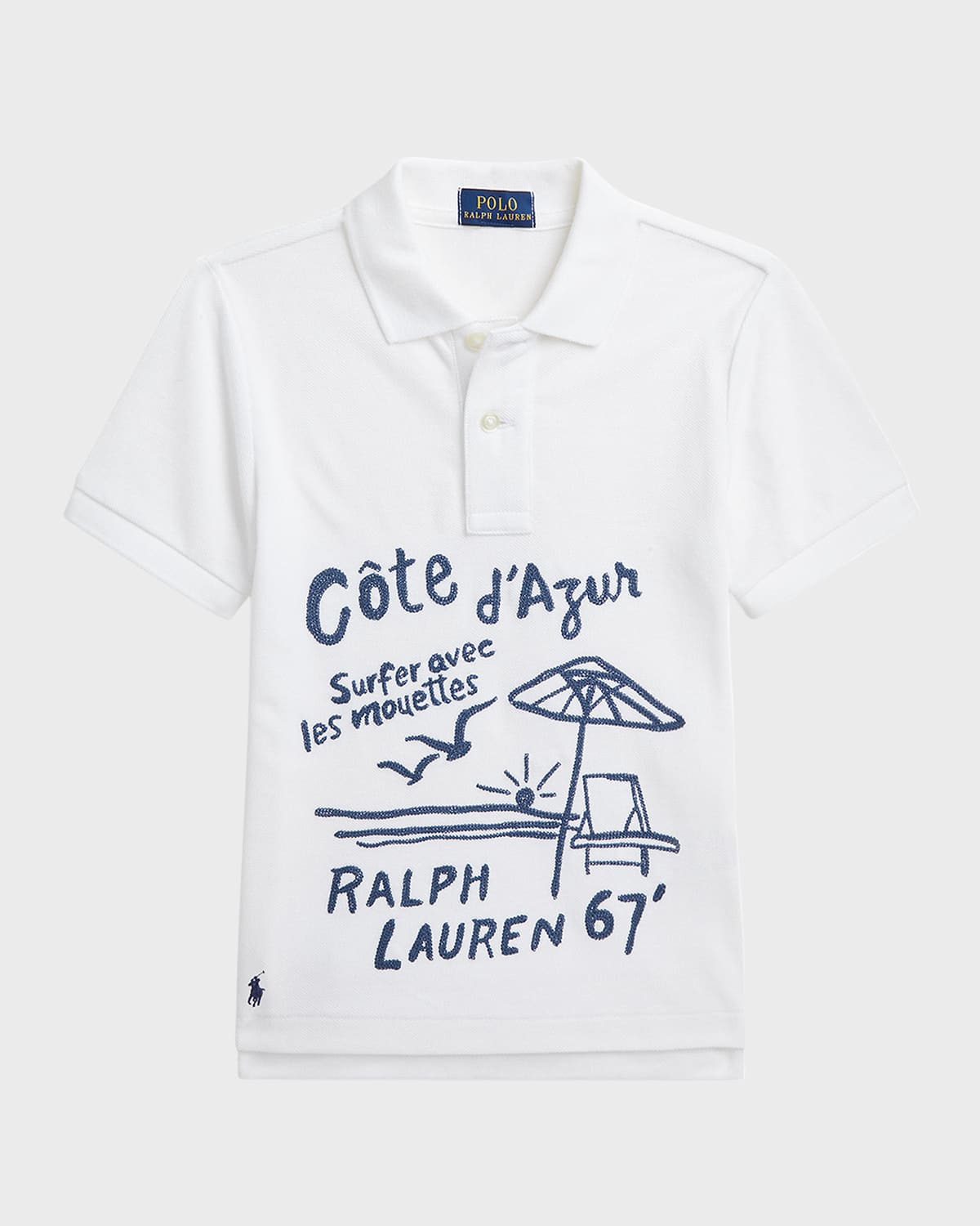 Ralph Lauren Childrenswear Boy's Mesh Graphic Polo Shirt, Size 2-7