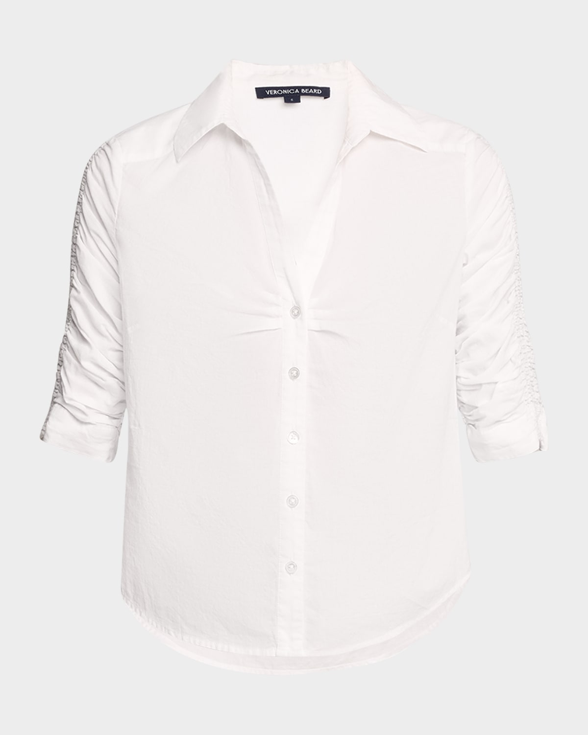 Veronica Beard Porta Ruched Button-Front Shirt