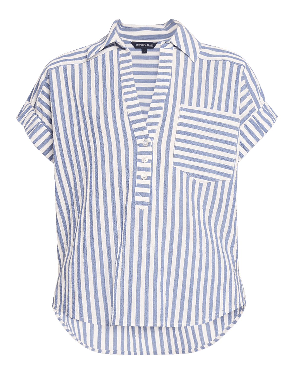 Veronica Beard Almera Stripe Short-Sleeve Top
