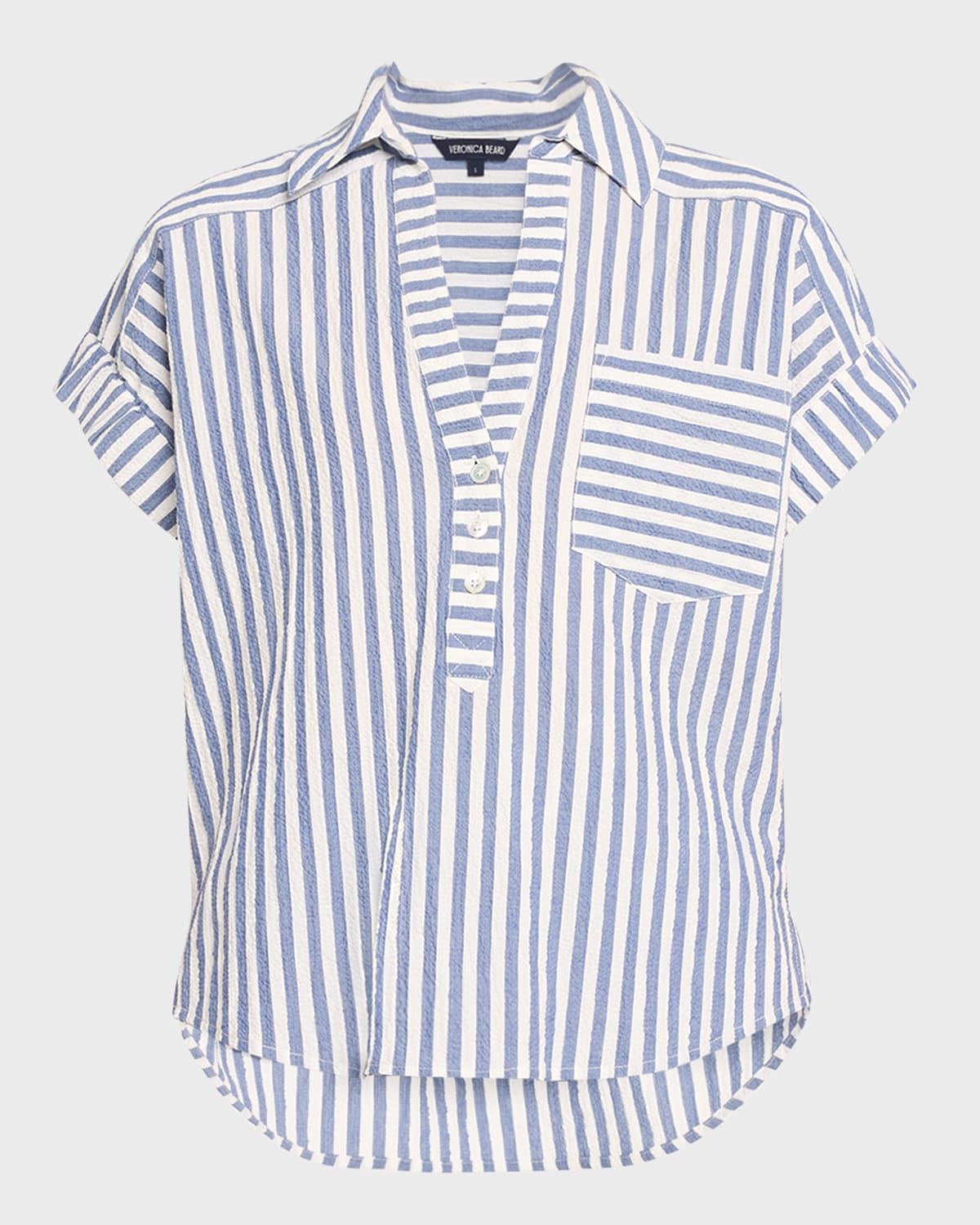 Veronica Beard Almera Stripe Short-Sleeve Top