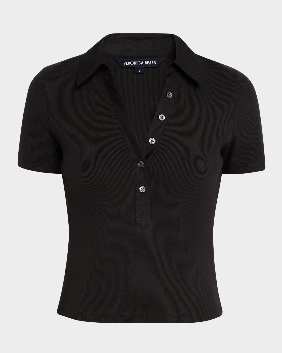Veronica Beard Kearney Short-Sleeve Polo Top