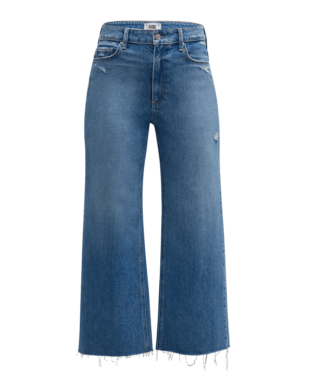 PAIGE Anessa Wide-Leg Raw Hem Jeans