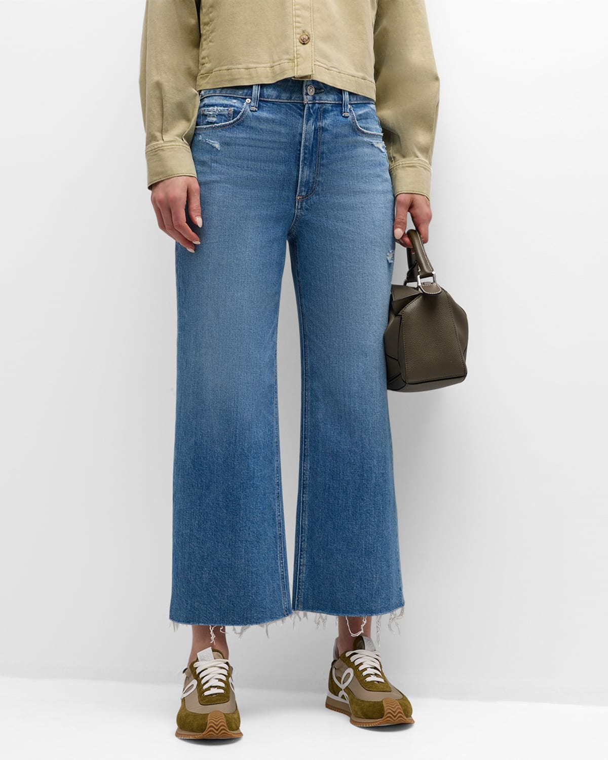 PAIGE Anessa Wide-Leg Raw Hem Jeans