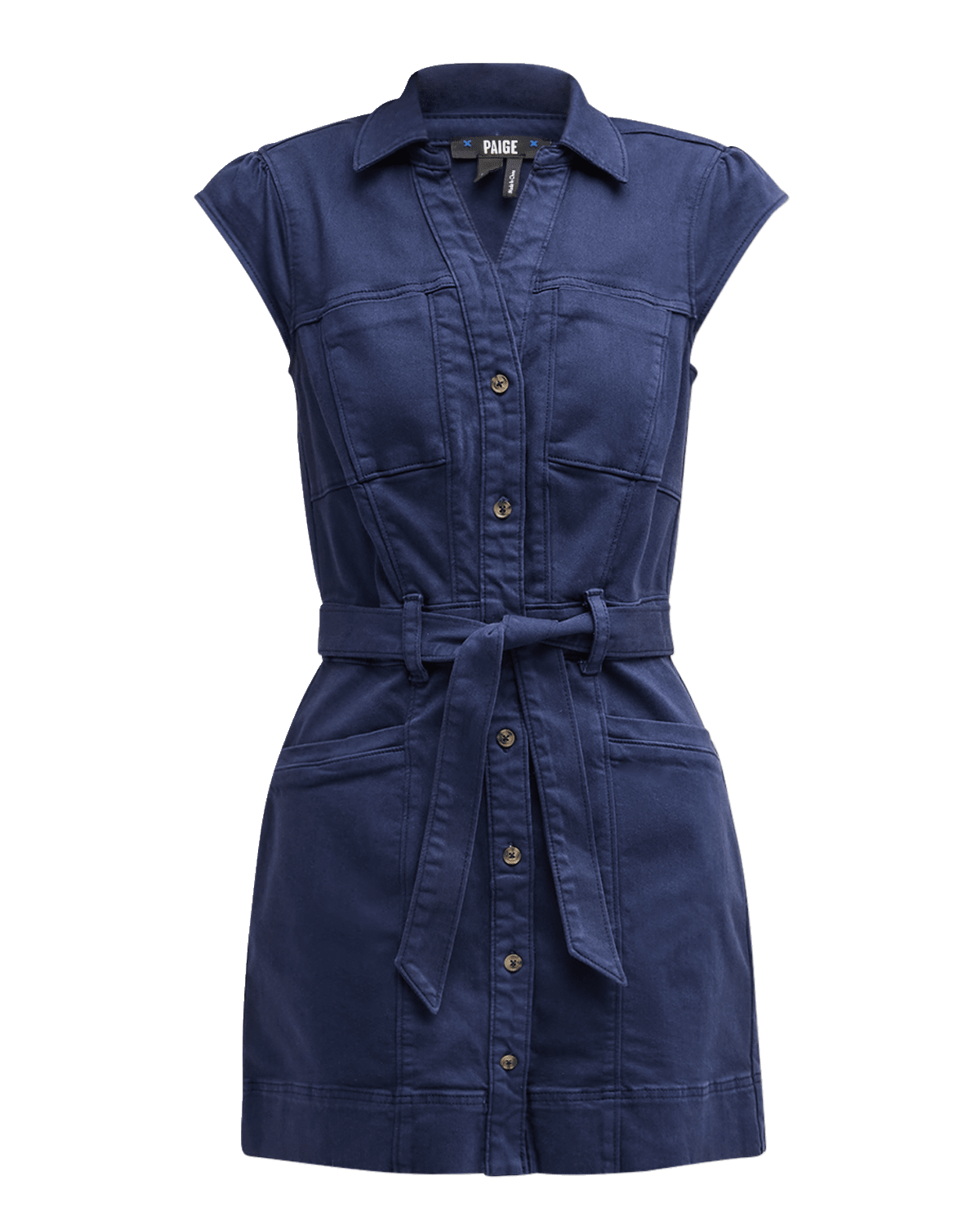 PAIGE Jaxson Button-Front Mini Utility Dress