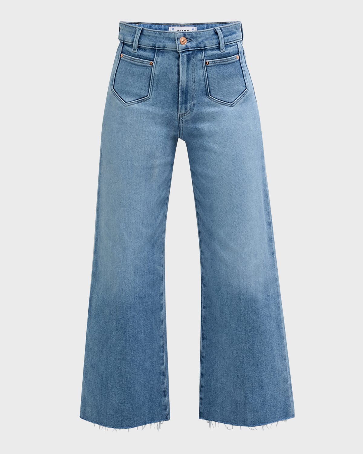 PAIGE Anessa Jeans with Inset Patch Pockets and Raw Hem