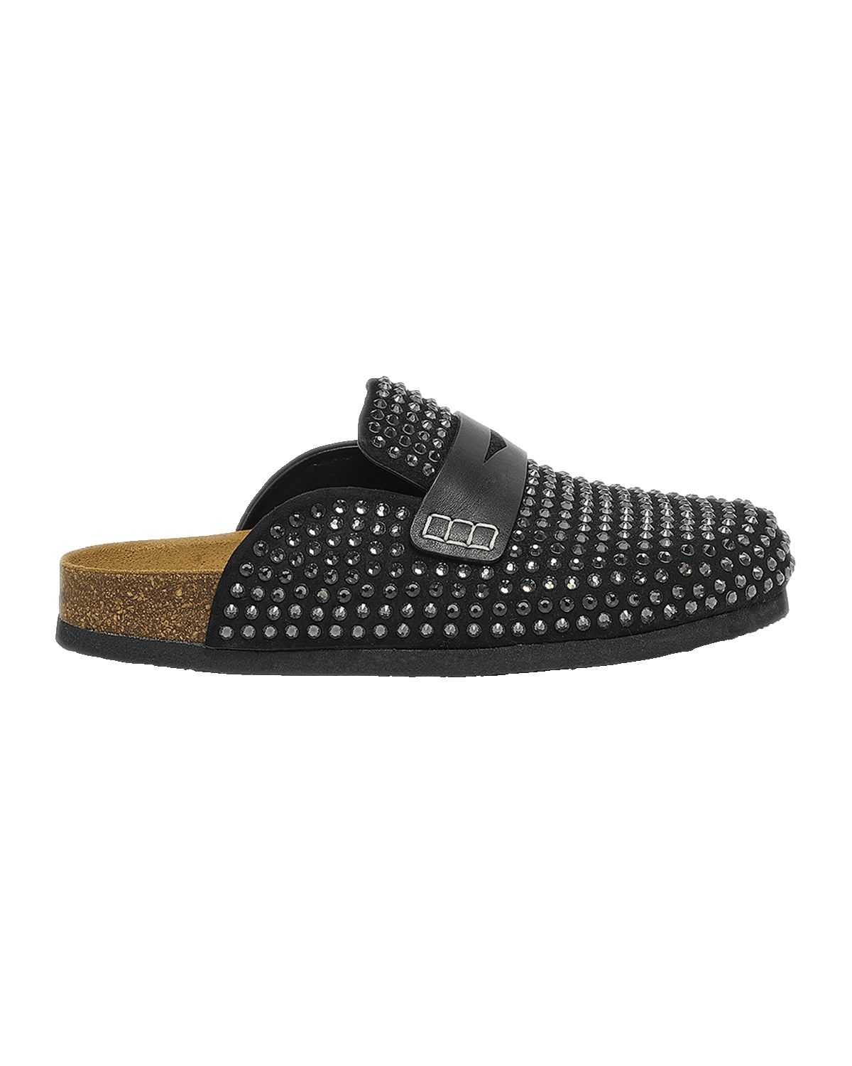 JW Anderson Crystal Suede Penny Loafer Mules