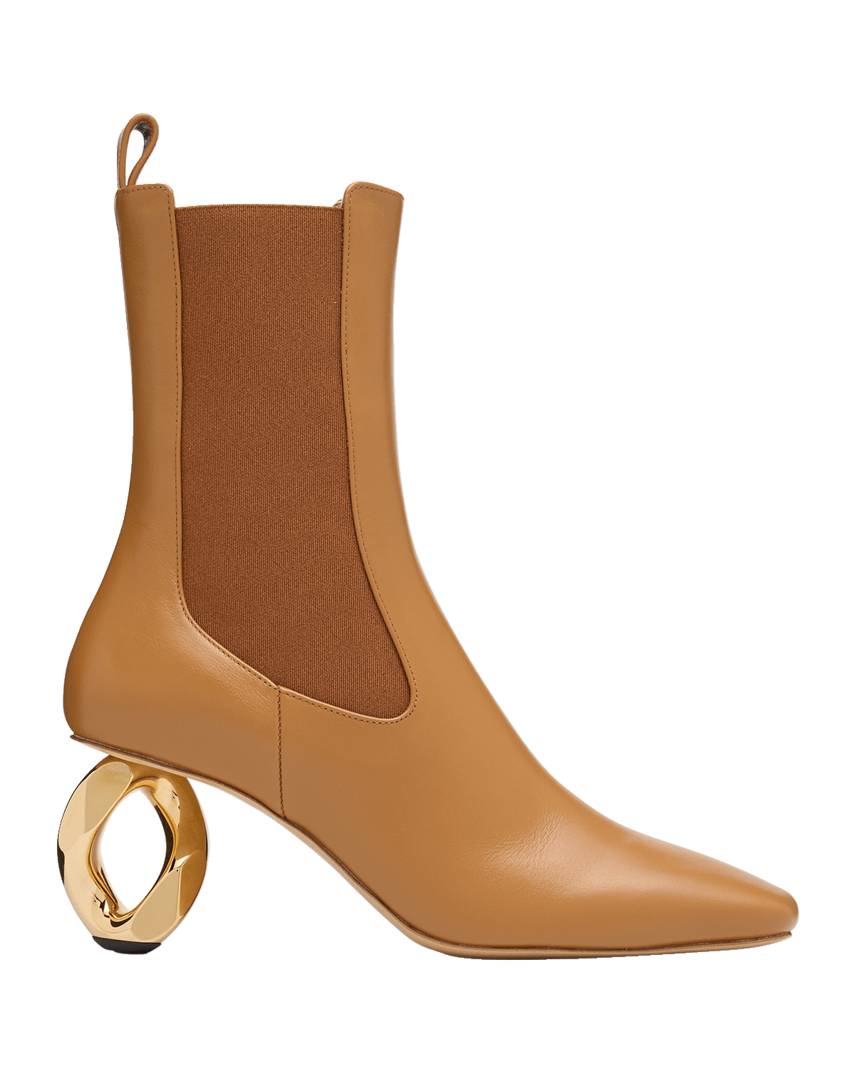 JW Anderson Leather Chain-Heel Chelsea Ankle Boots