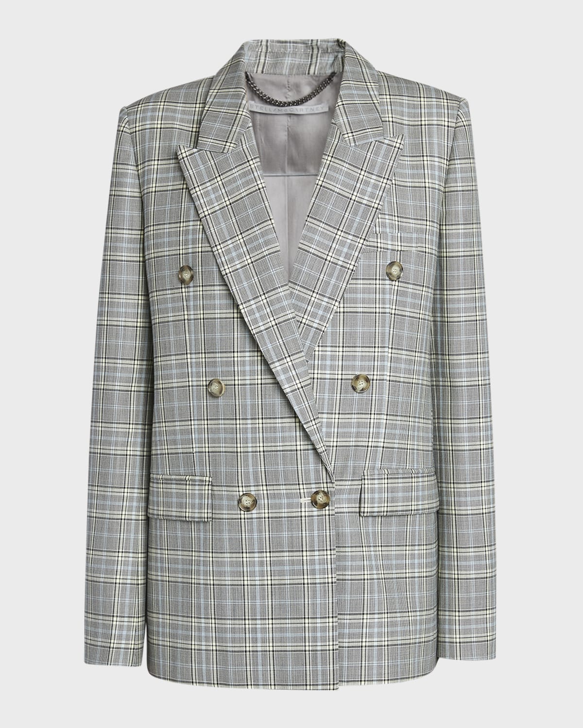 Stella McCartney Check Double-Breasted Oversized Jacket