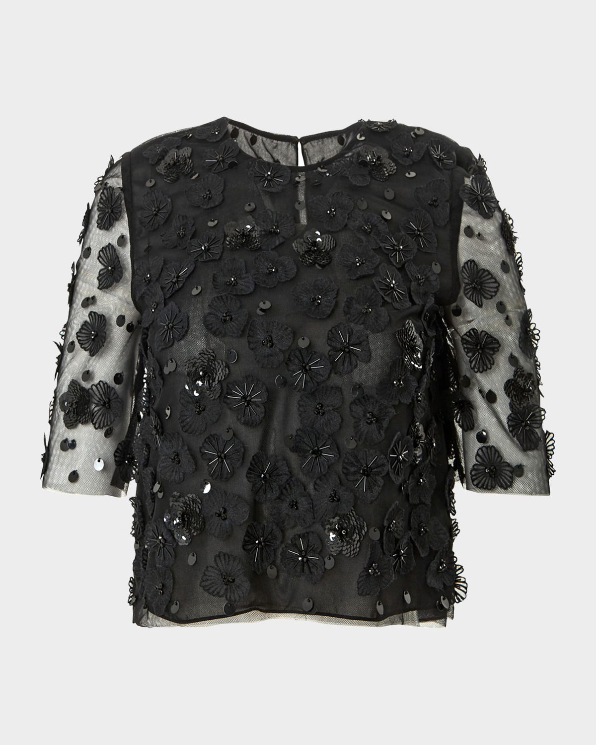 Carolina Herrera Floral Applique Top