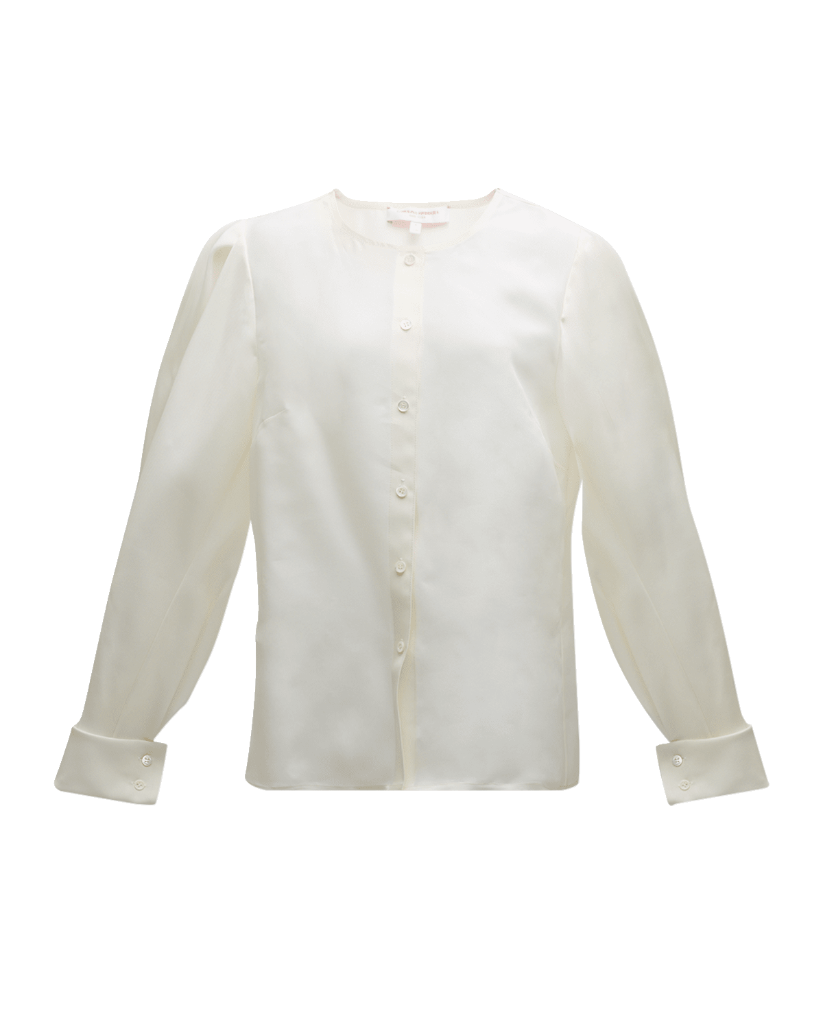 Carolina Herrera Puff Sleeve Button-Front Top
