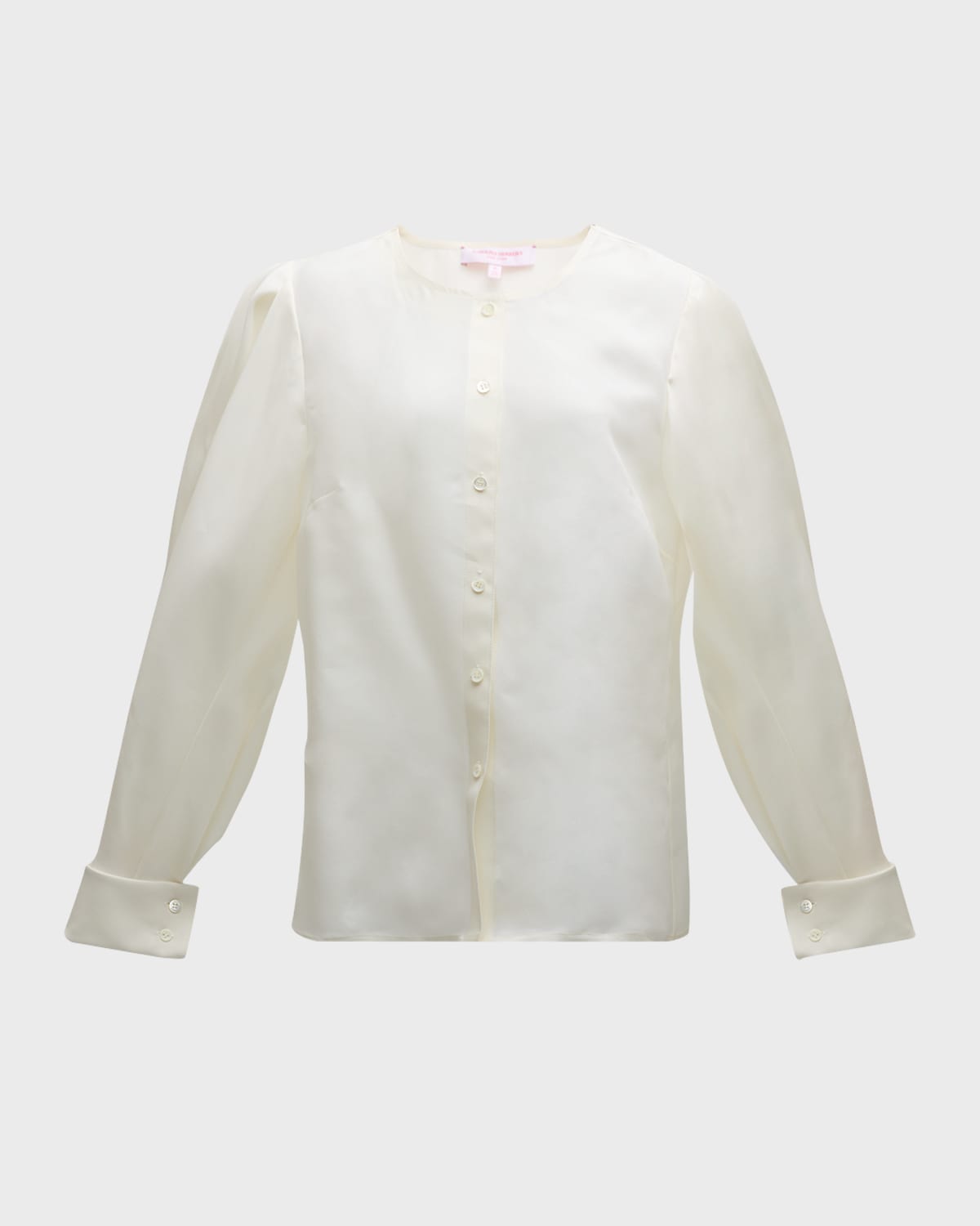 Carolina Herrera Puff Sleeve Button-Front Top