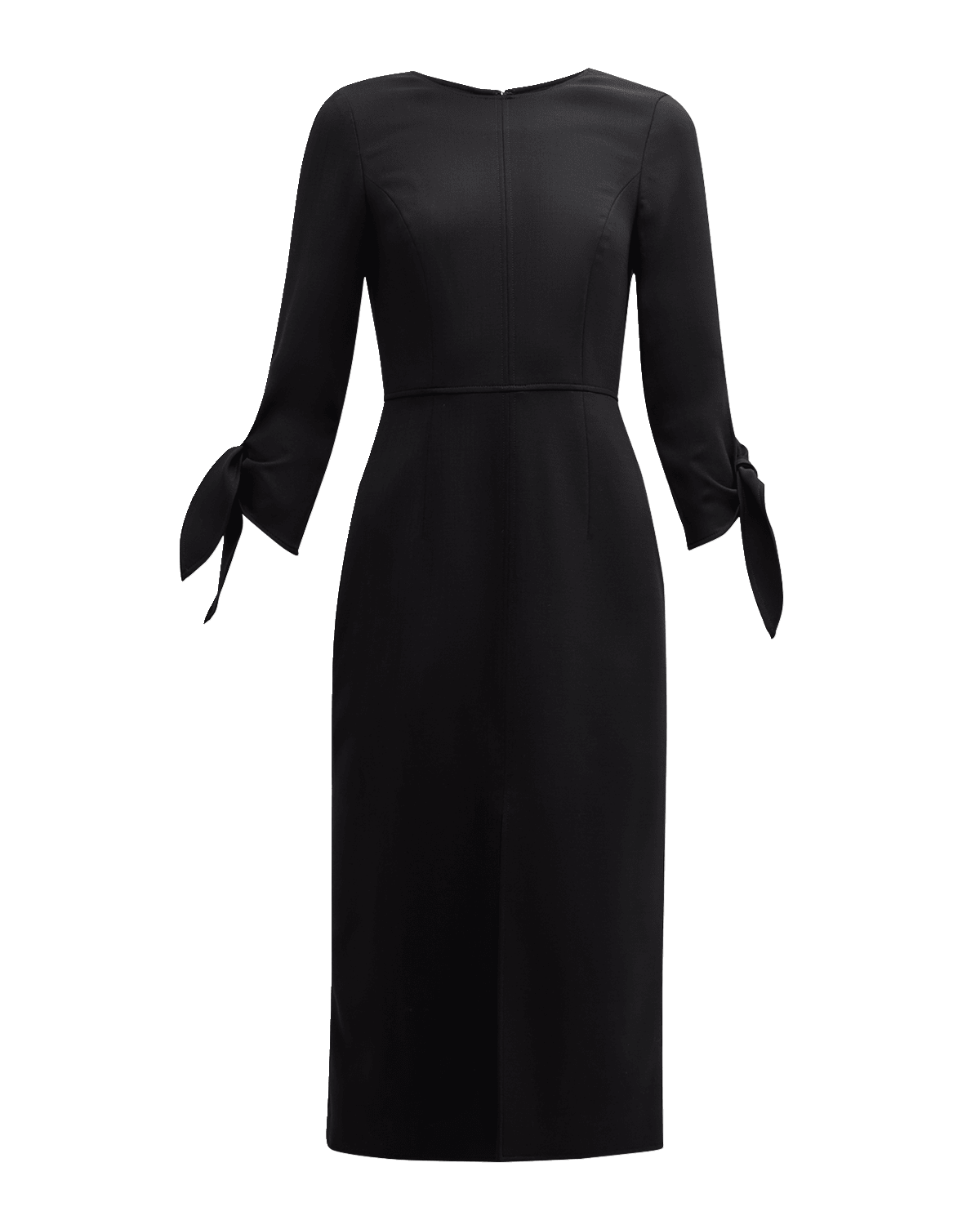 Carolina Herrera Wrist-Tie Wool Midi Dress