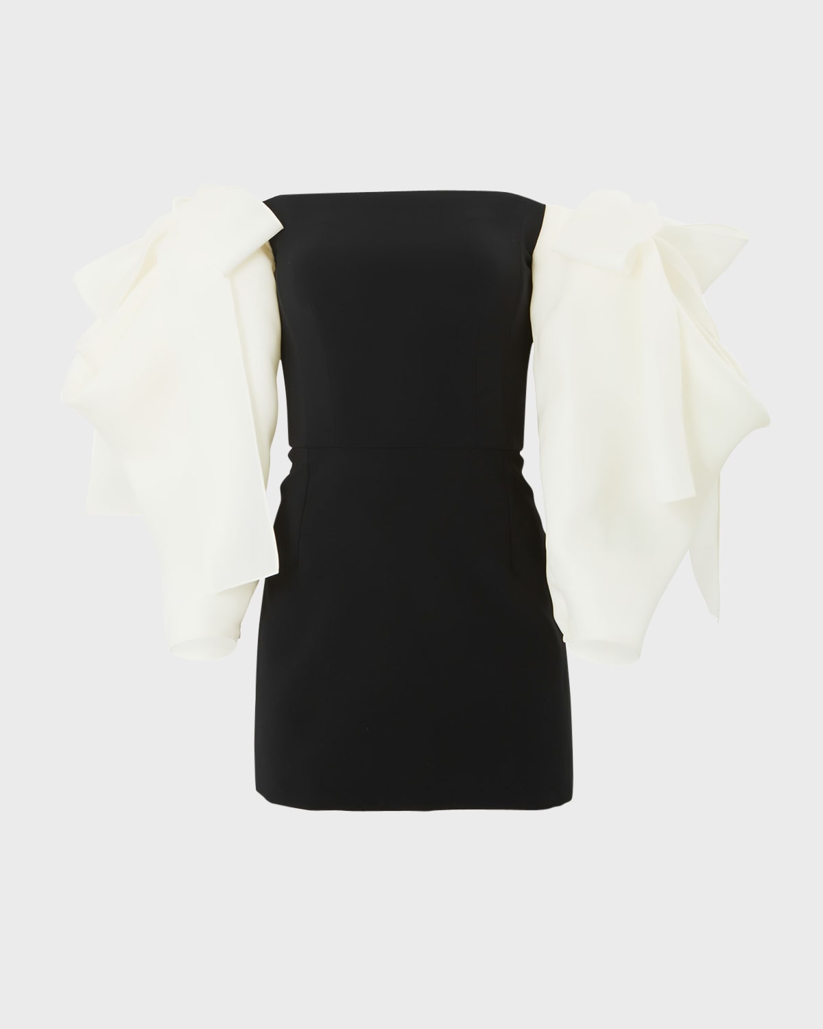 Carolina Herrera Off-Shoulder Mini Dress with Draped Bow Sleeves