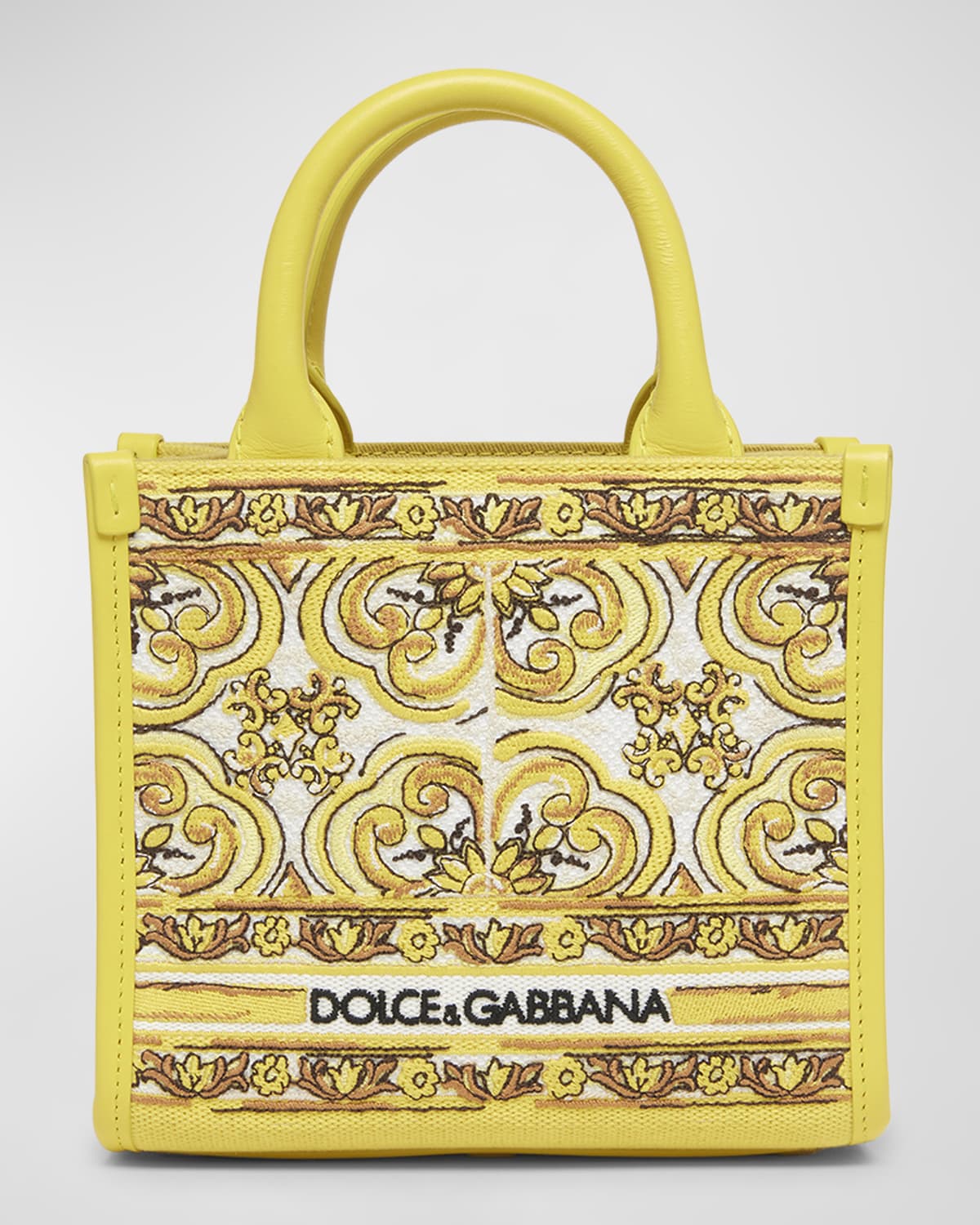 Dolce&Gabbana Small Textile Printed Shopper Top-Handle Bag