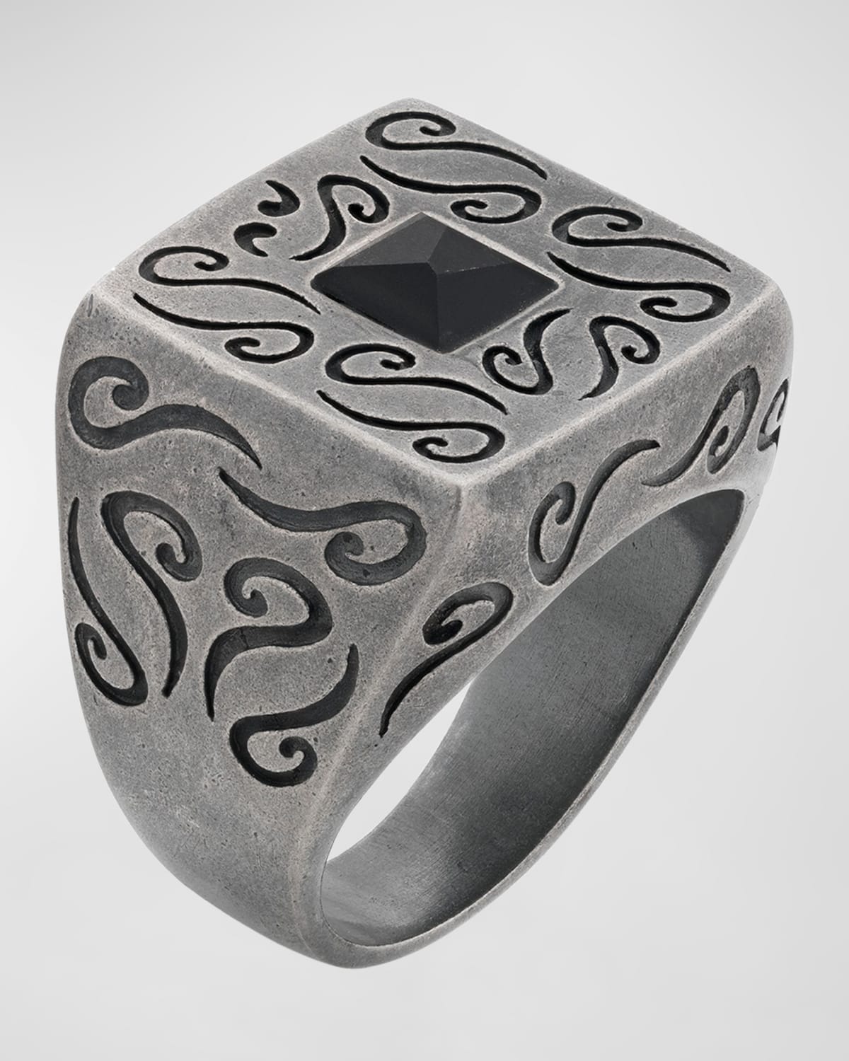 Marco Dal Maso Men 's Ara Square Engraved Ring