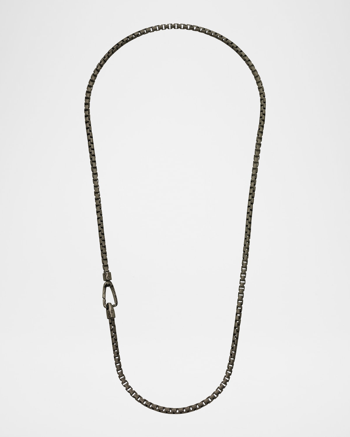 Marco Dal Maso Men 's Carved Tubolar Oxidized Necklace in Silver, 52cm