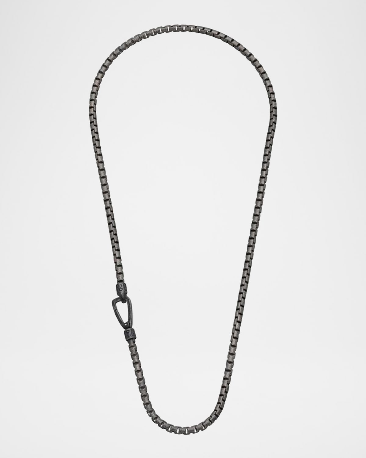 Marco Dal Maso Men 's Carved Tubolar Oxidized Necklace in Silver, 52cm