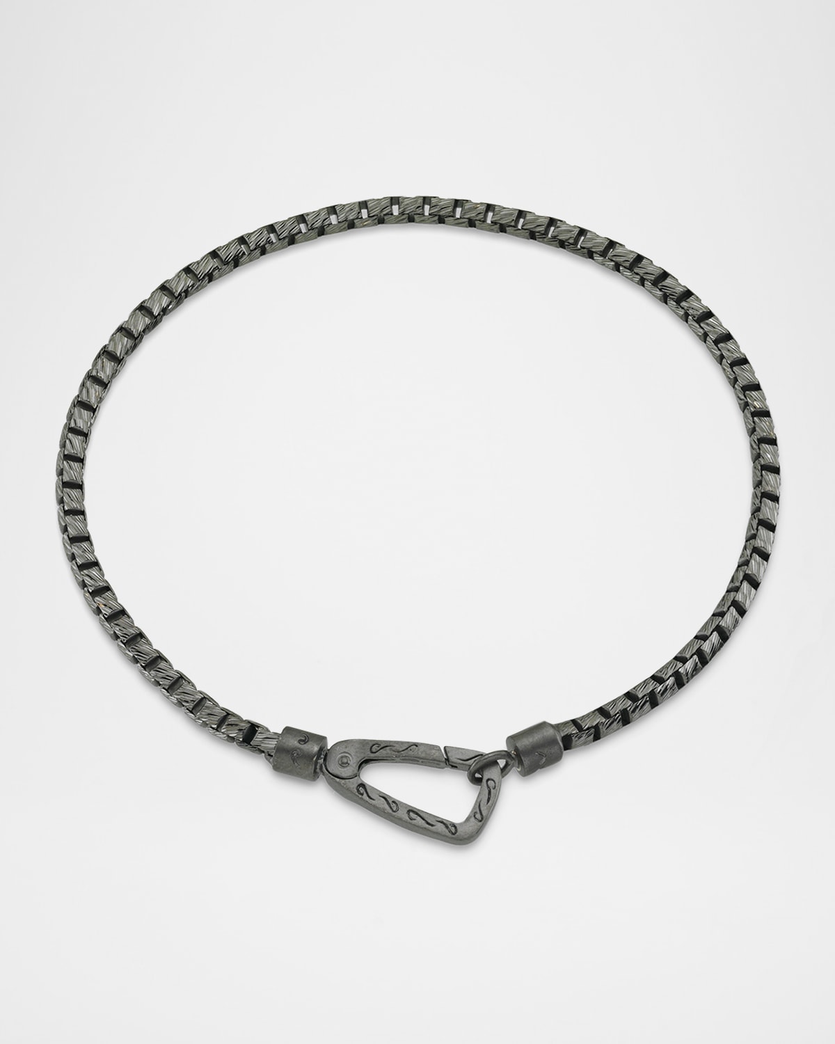 Marco Dal Maso Men 's Burnished Silver Bracelet