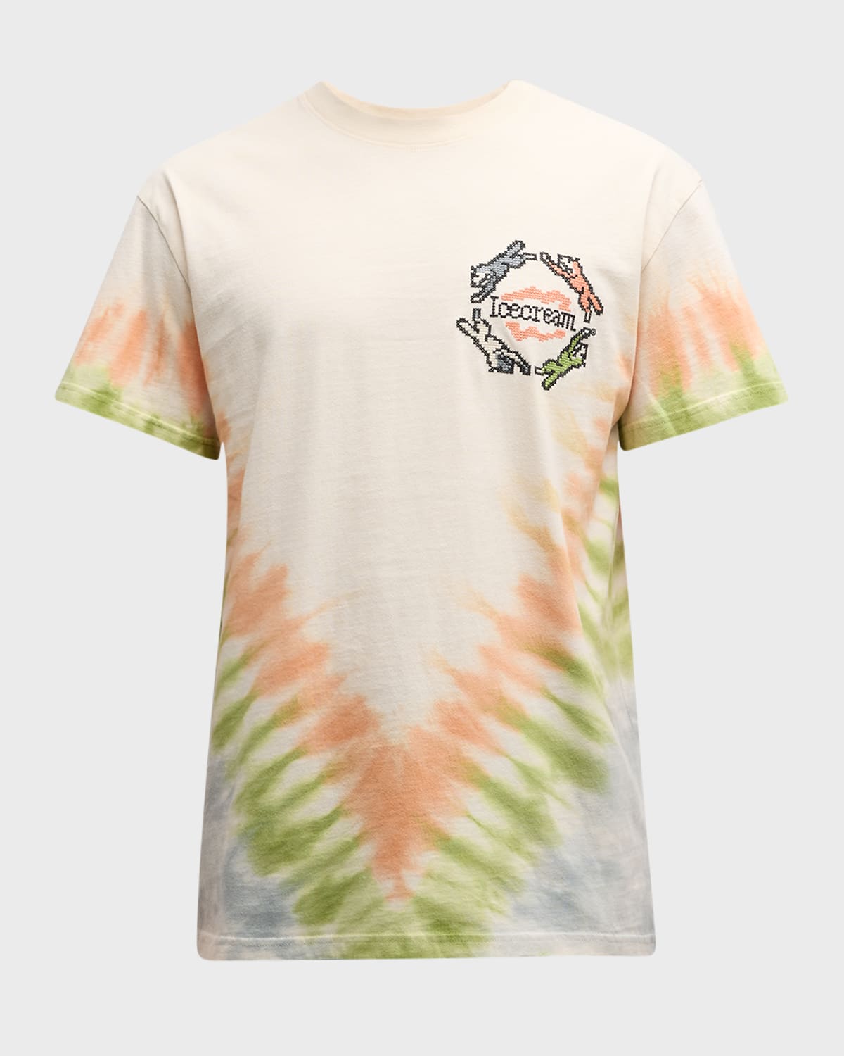 ICECREAM Men's Embroidered Tie-Dye T-Shirt
