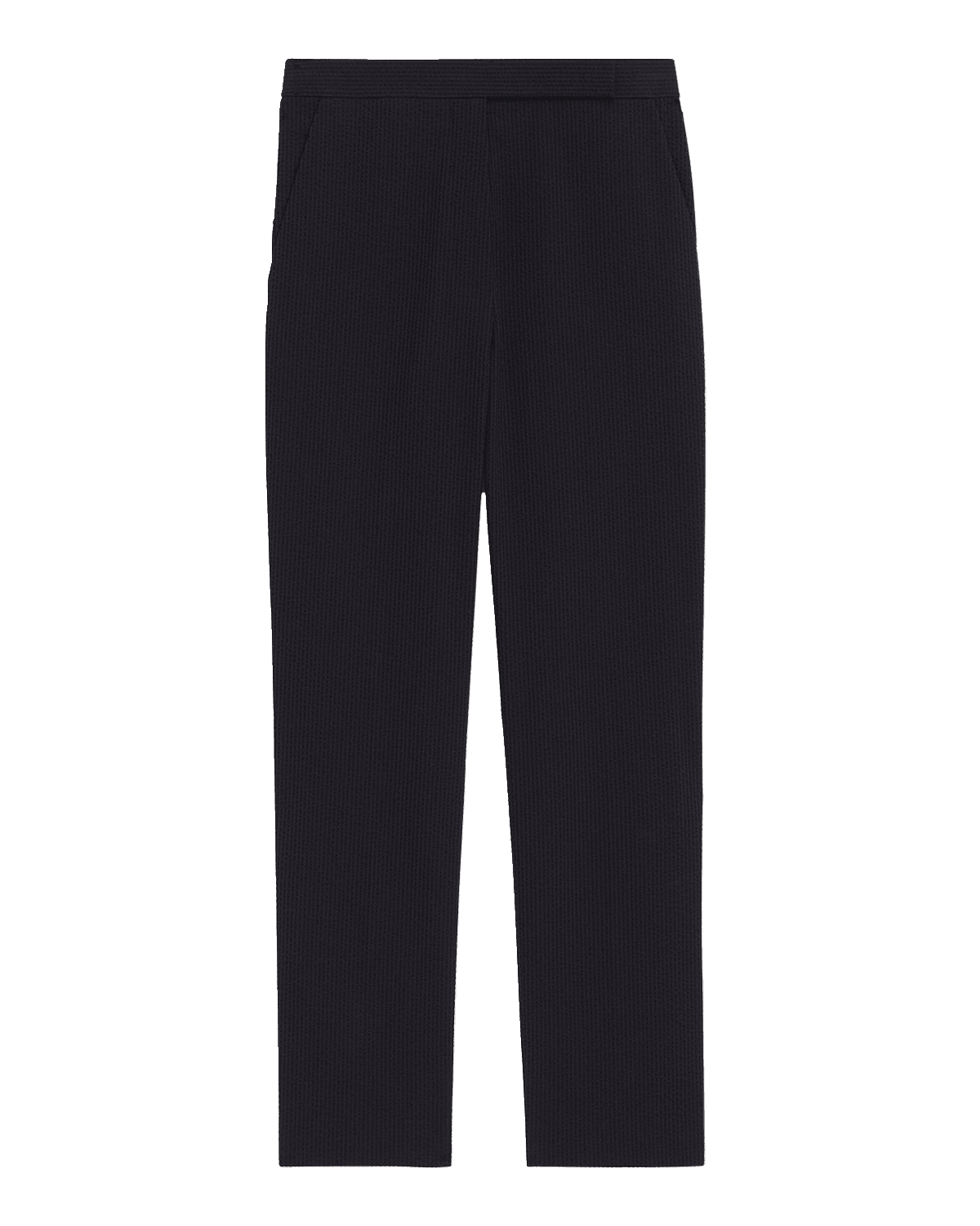 Theory High-Waist Cropped Slim Seersucker Pants