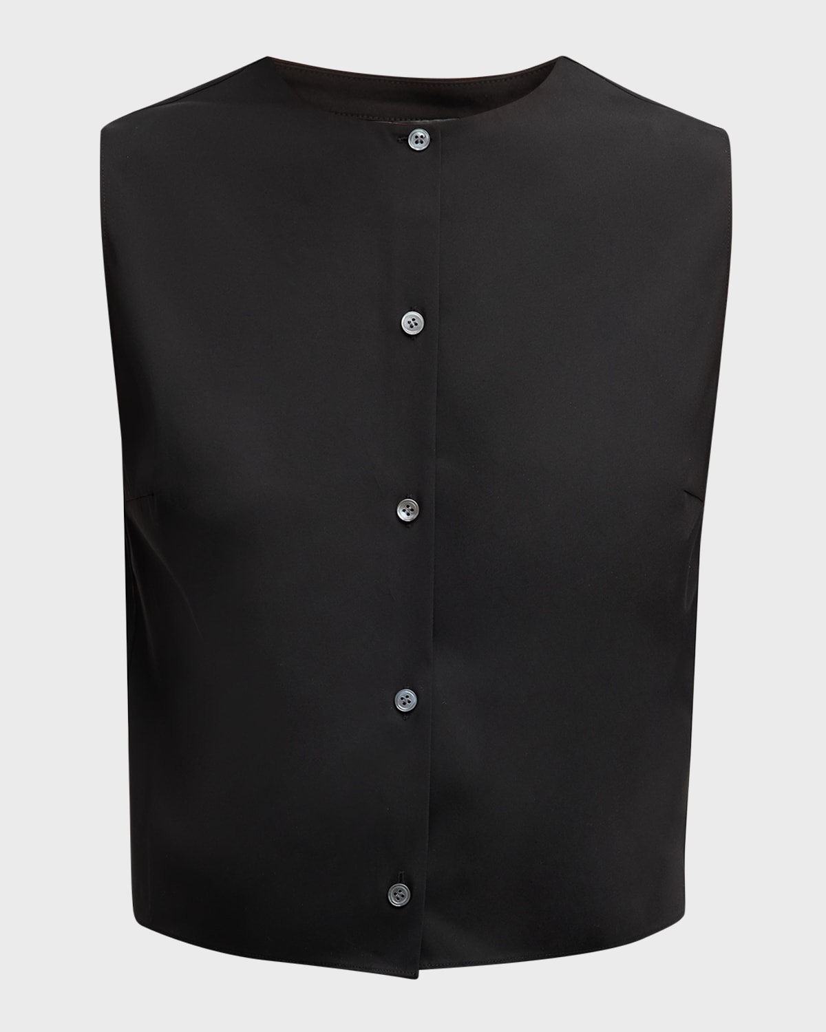 Theory Cropped Button-Front Shell Top