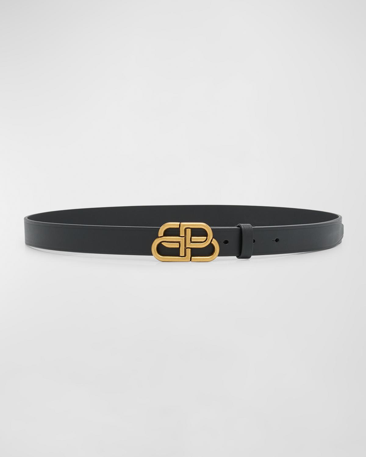 Golden BB Thin Leather Belt