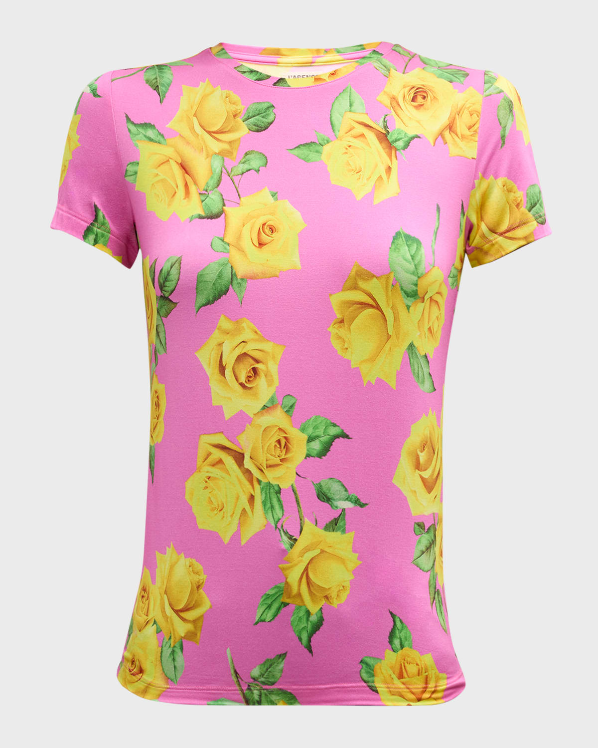 L'Agence Ressi Short-Sleeve Rose Tee