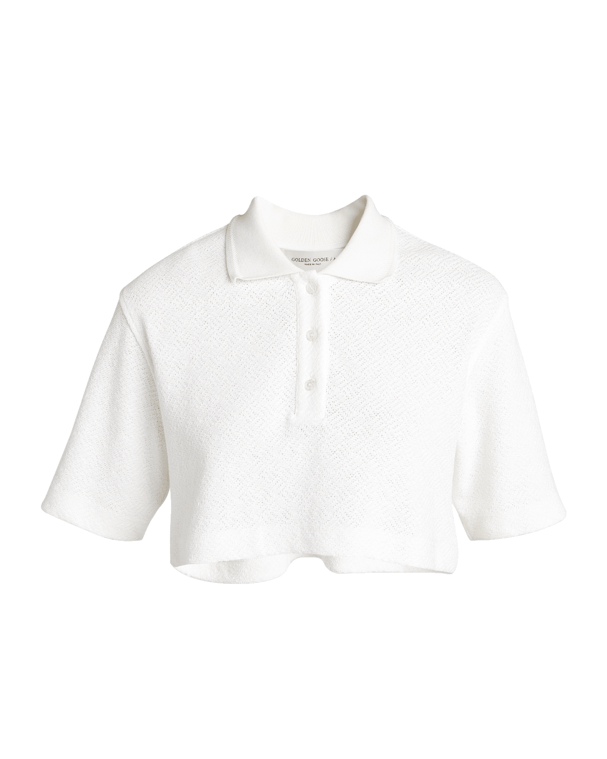 Golden Goose Golden Cropped Knit Polo Top