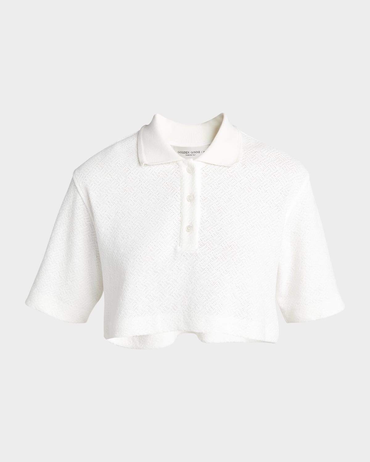 Golden Goose Golden Cropped Knit Polo Top
