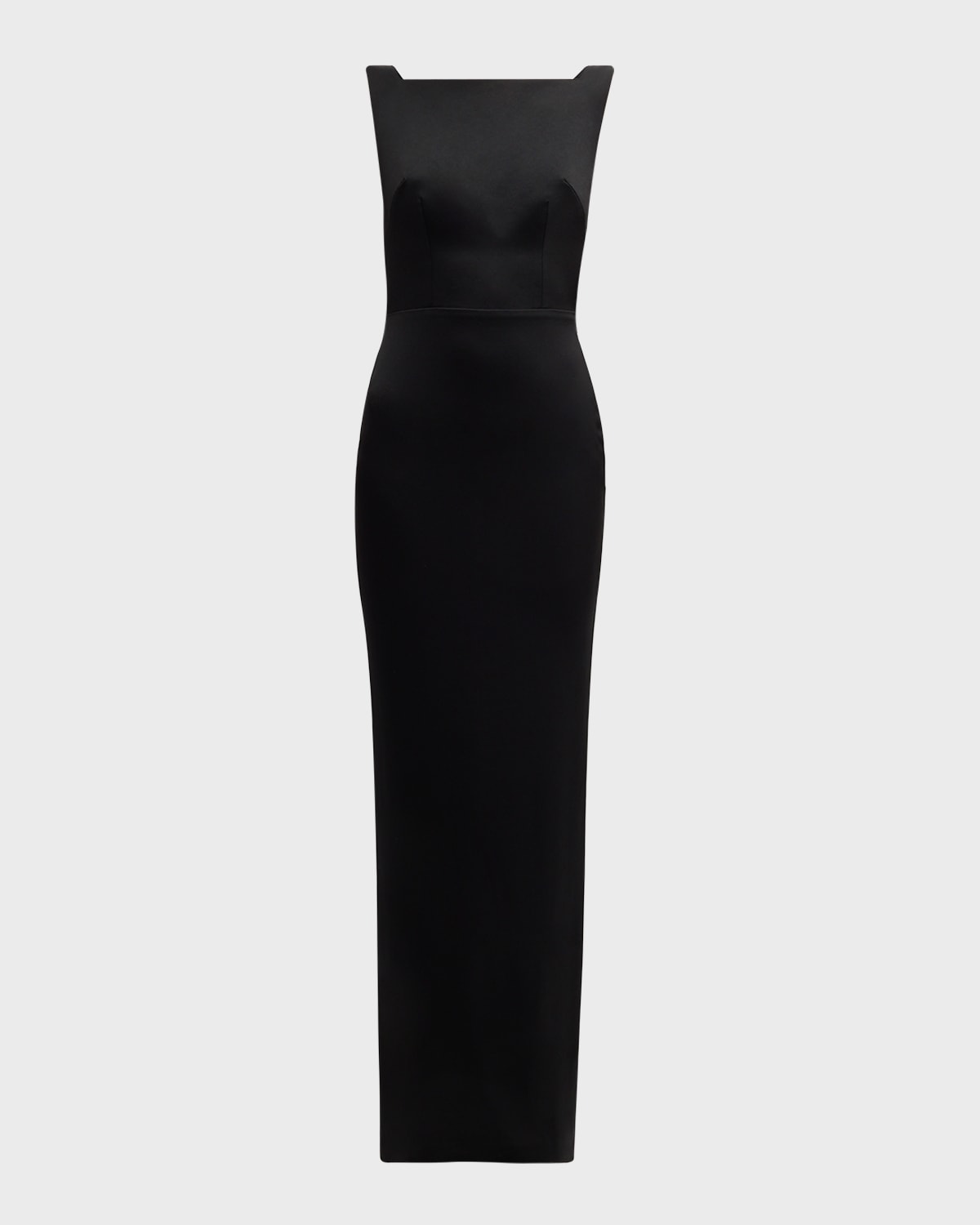 Alex Perry Backless Draped Satin Crepe Column Gown