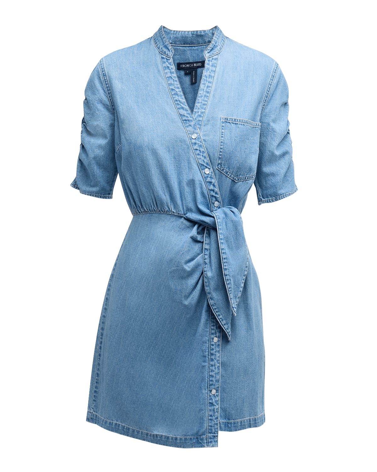 Veronica Beard Dunn Denim Mini Wrap Dress