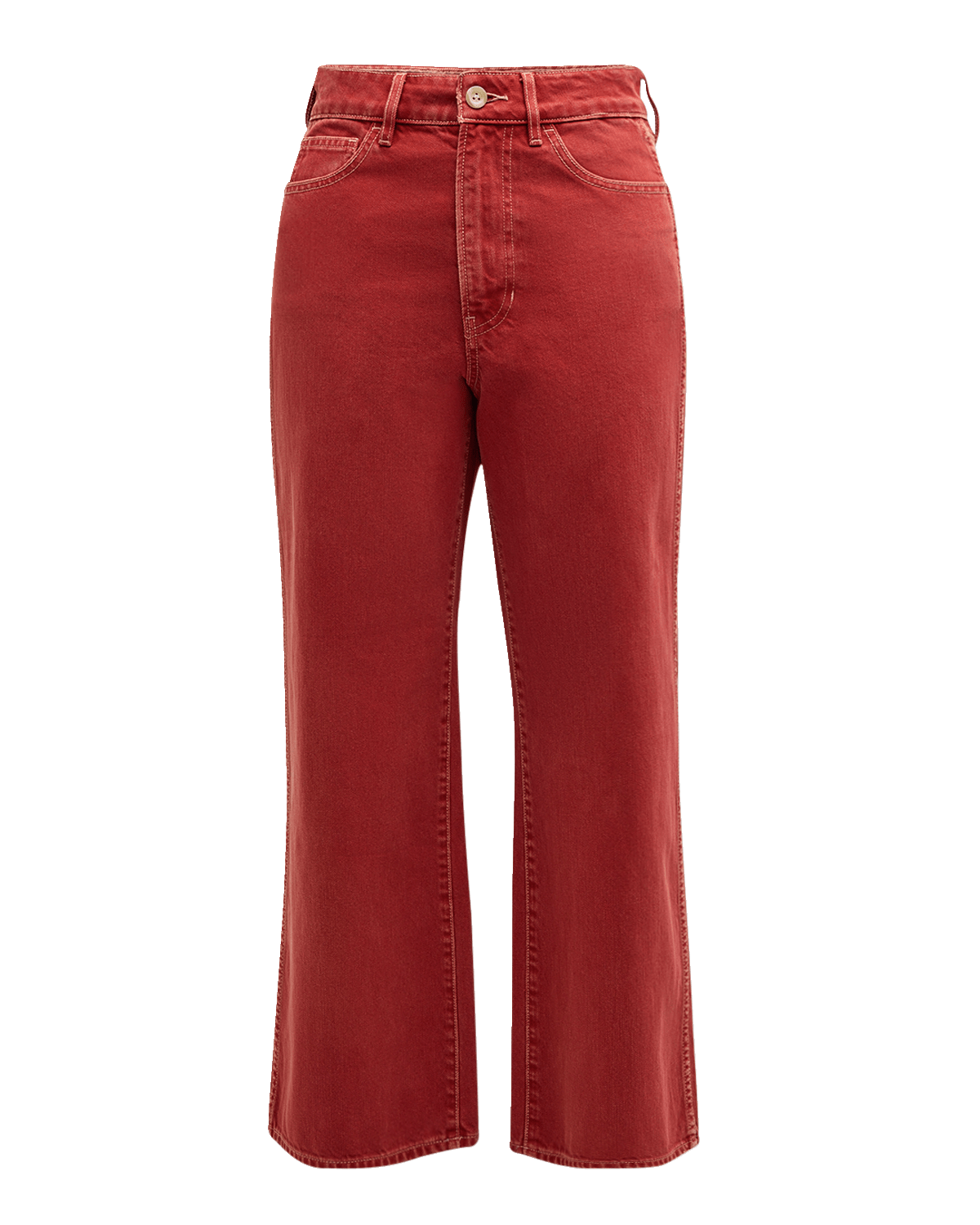 Veronica Beard Taylor Cropped High Rise Wide Jeans