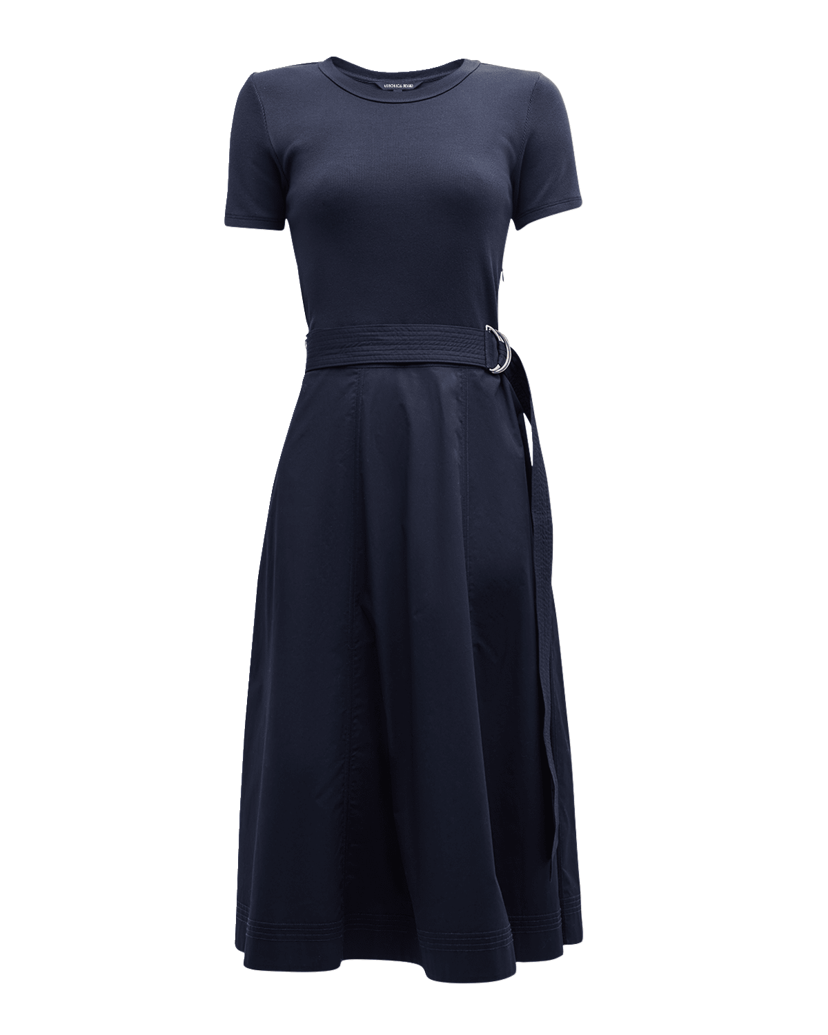 Veronica Beard Facia Mixed-Media Midi Dress