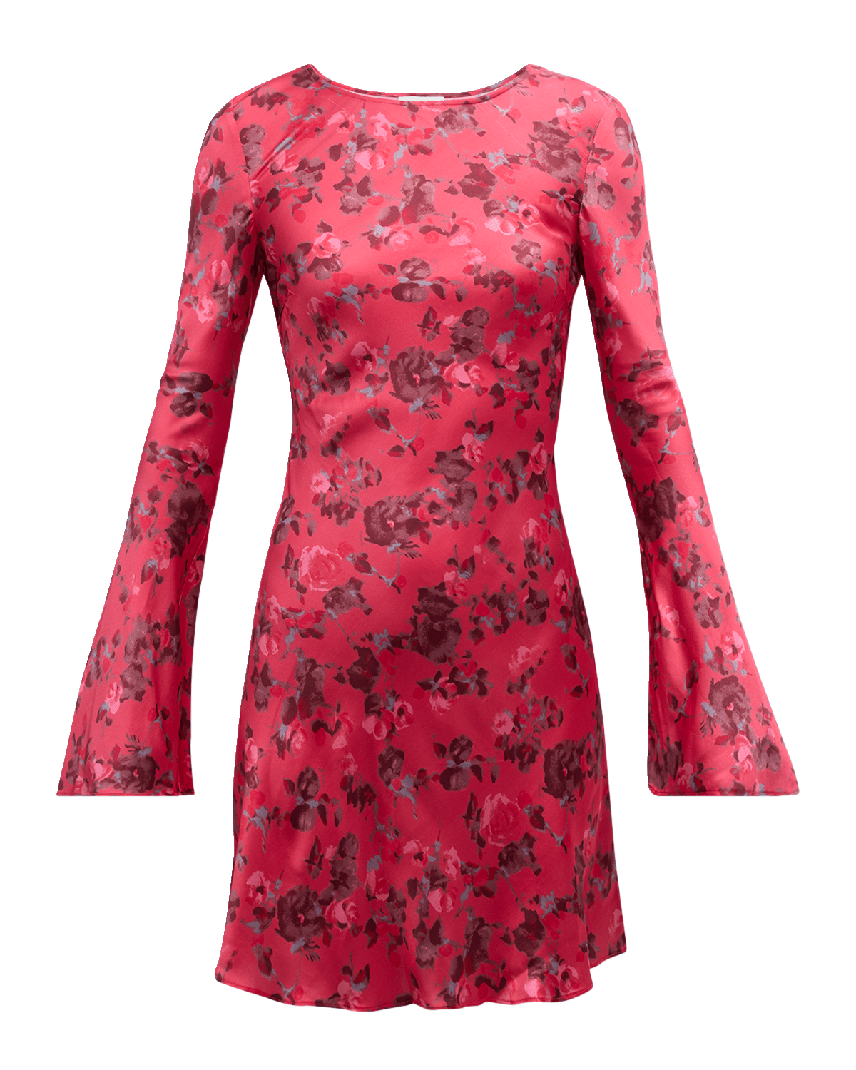 Ganni Floral Satin Mini Dress