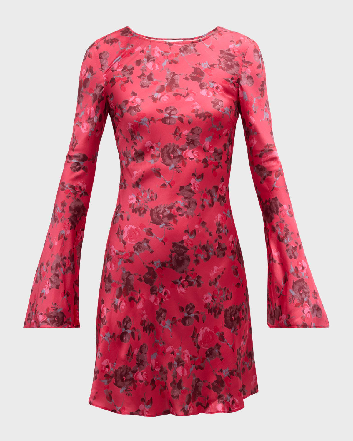 Ganni Floral Satin Mini Dress