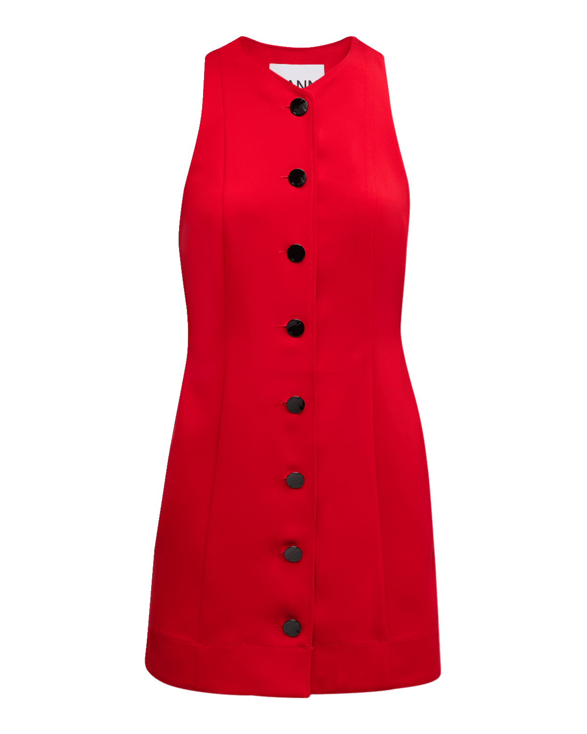 Ganni Button-Front Twill Mini Dress