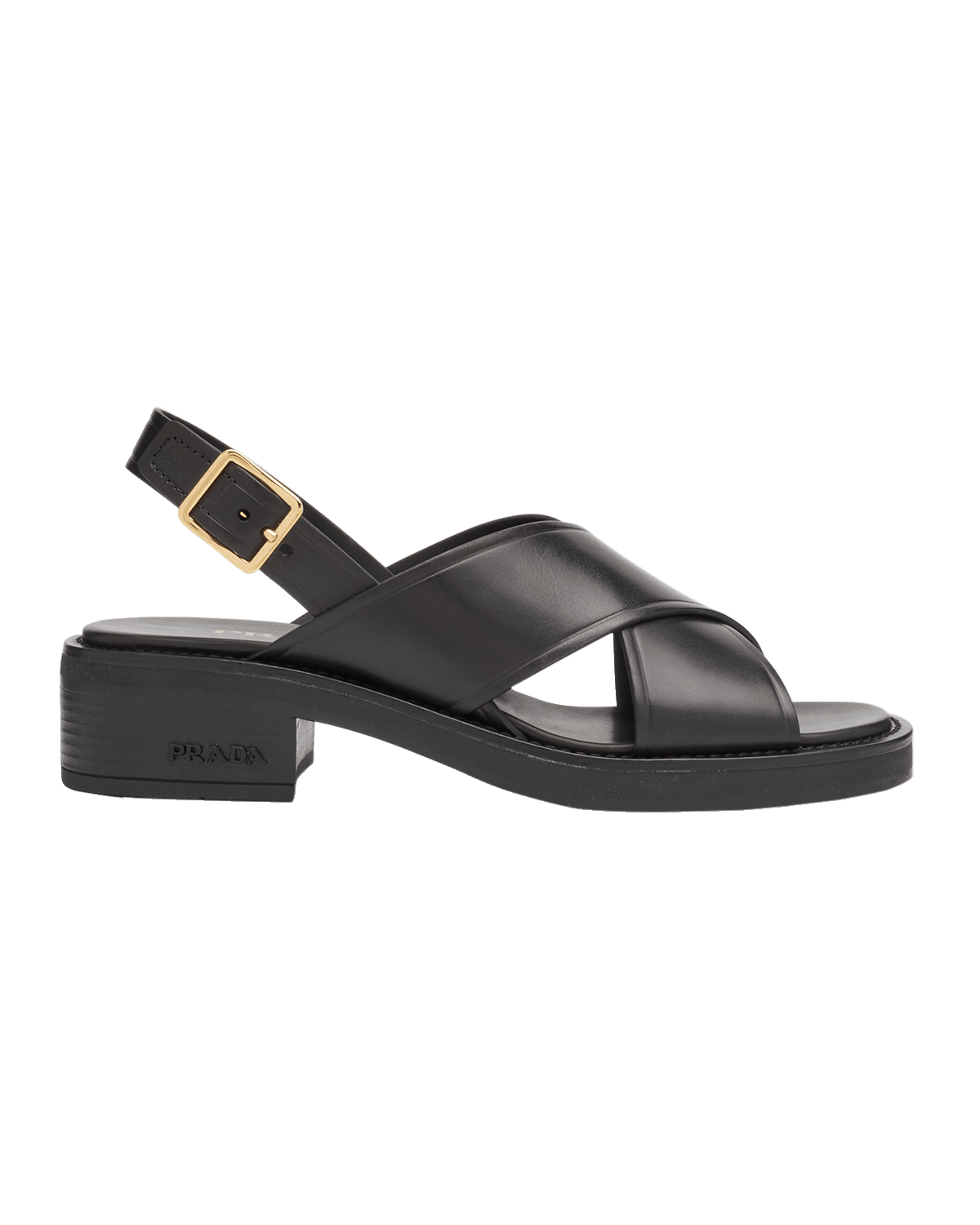 Prada Leather Crisscross Slingback Sandals