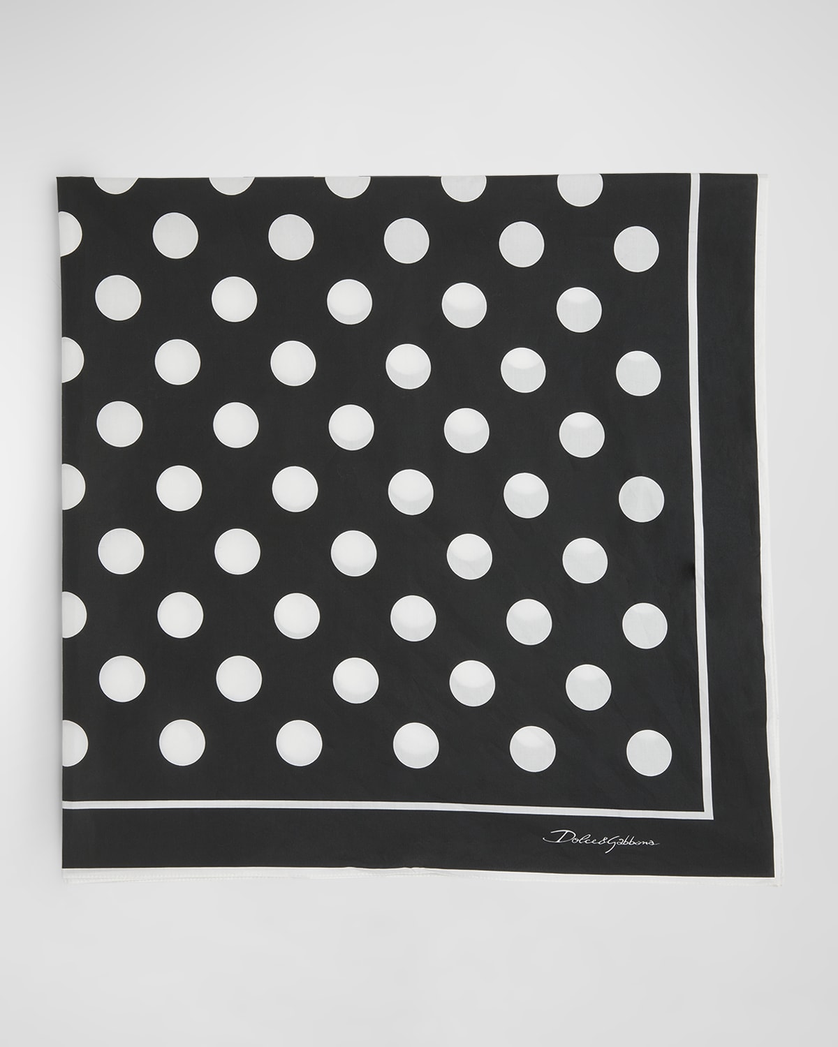 Dolce&Gabbana Polka-Dot Cotton Square Scarf