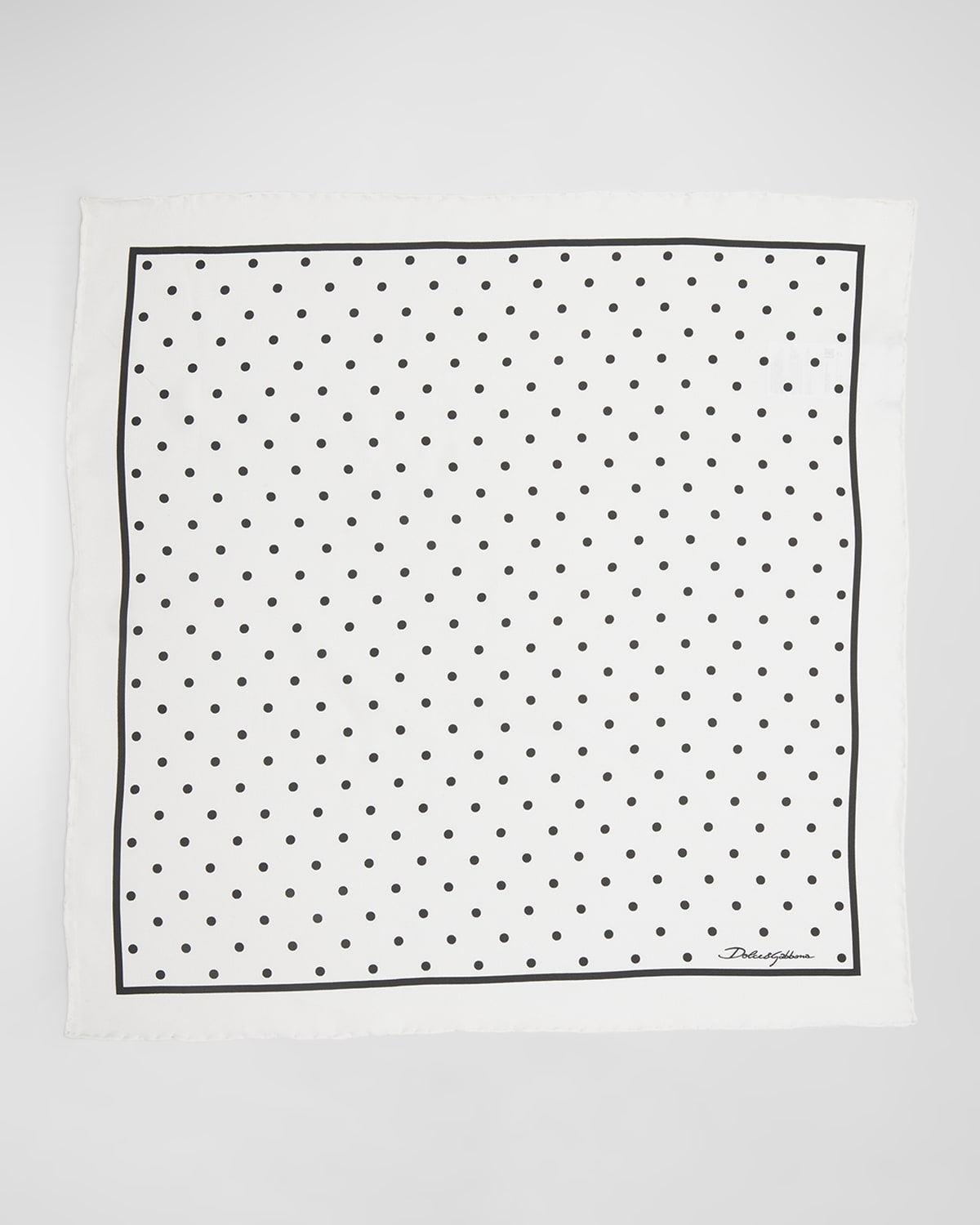 Dolce&Gabbana Polka-Dot Silk Twill Square Scarf