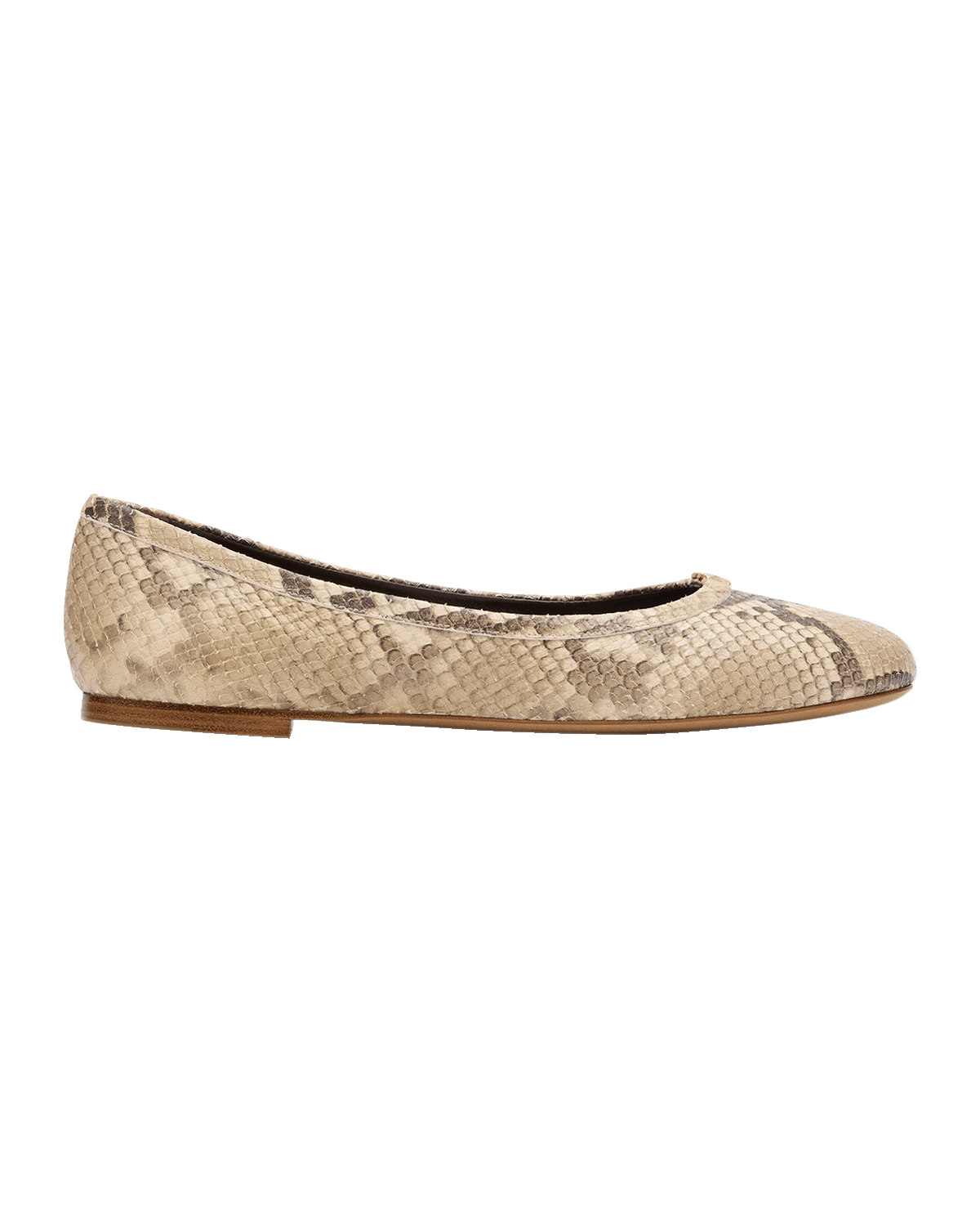 Chloe Marcie Snake-Embossed Ballerina Flats
